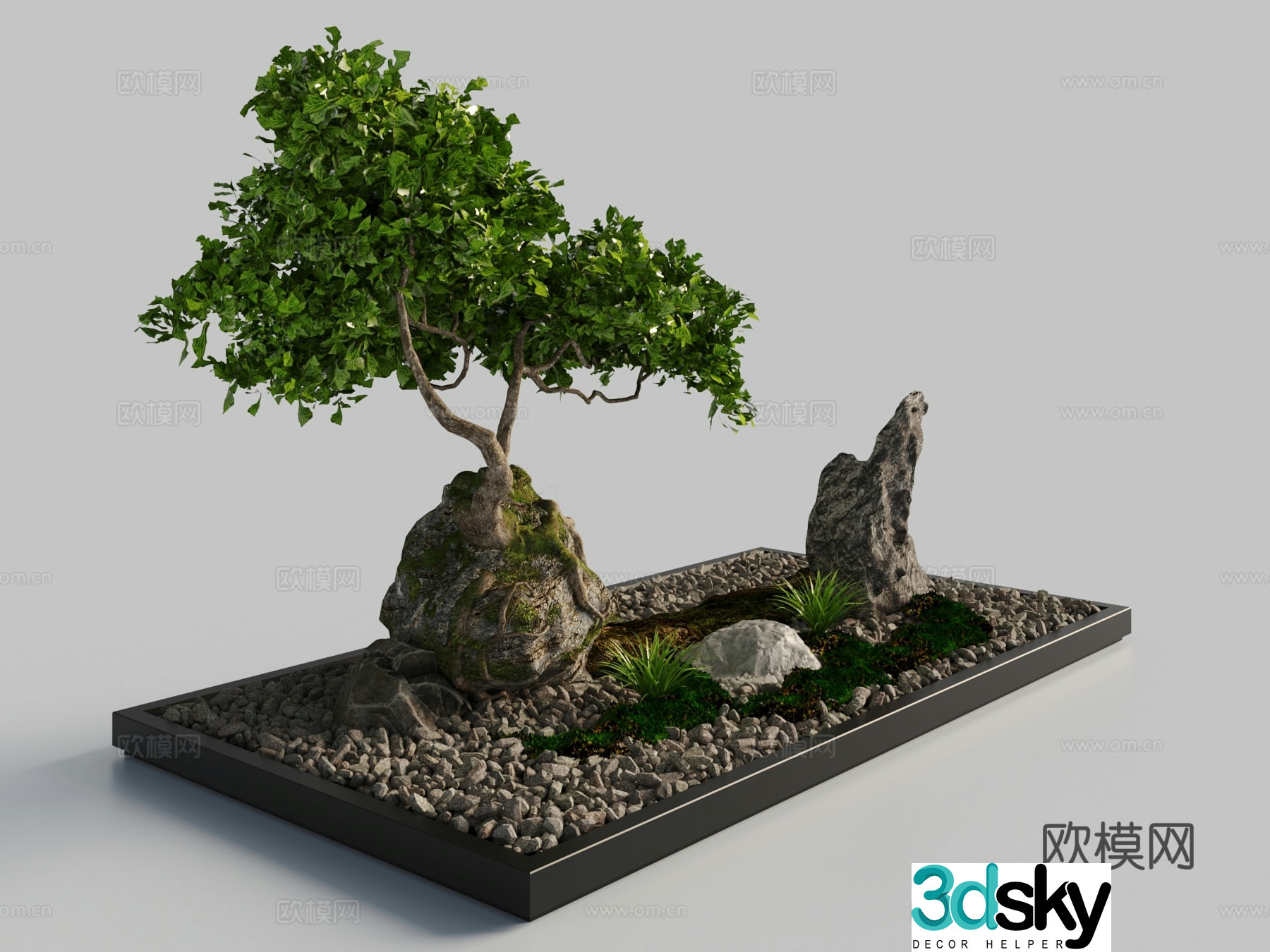 New Chinese Landscape Sketches Stones Stone 3D Model