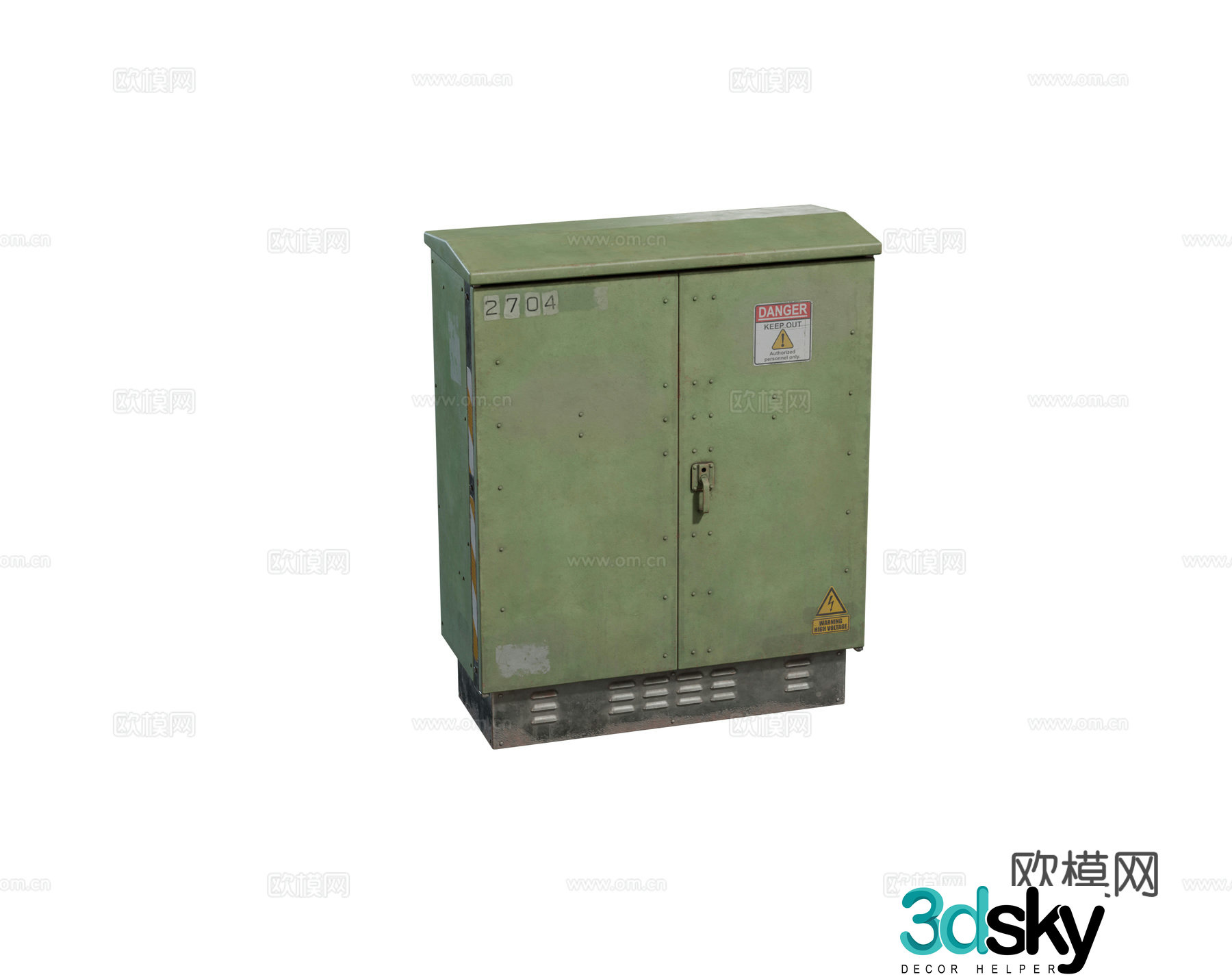Modern retro utility box meter box voltage box combination 3d model