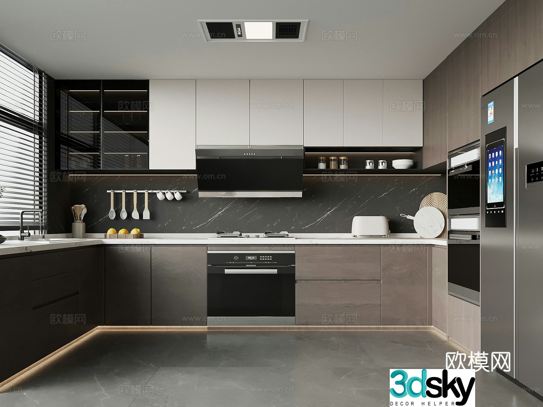 Modern Italian kitchen 3d model
