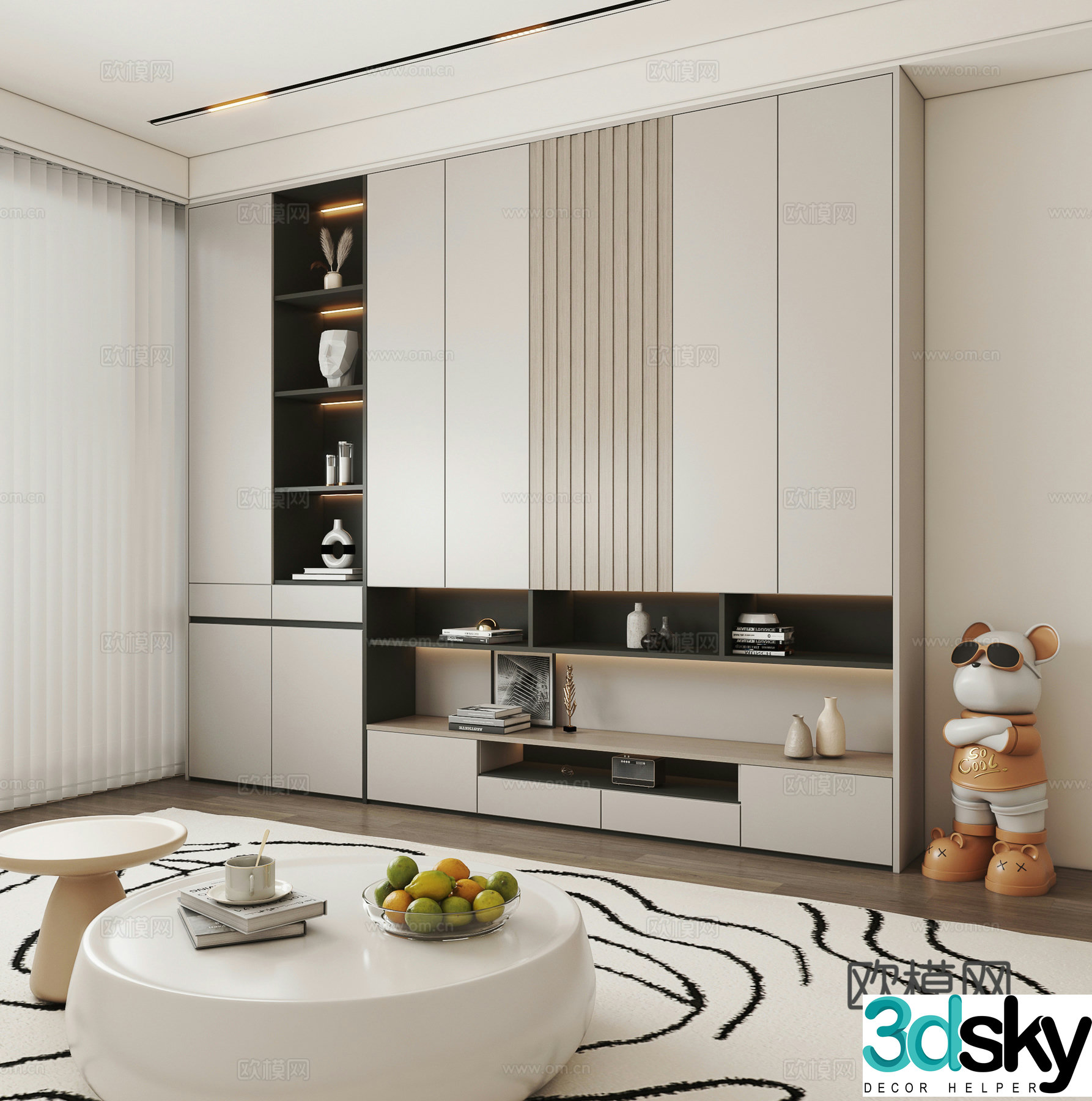 Modern decorative cabinet Bookcase Side cabinet Side cabinet TV cabinet 3D model