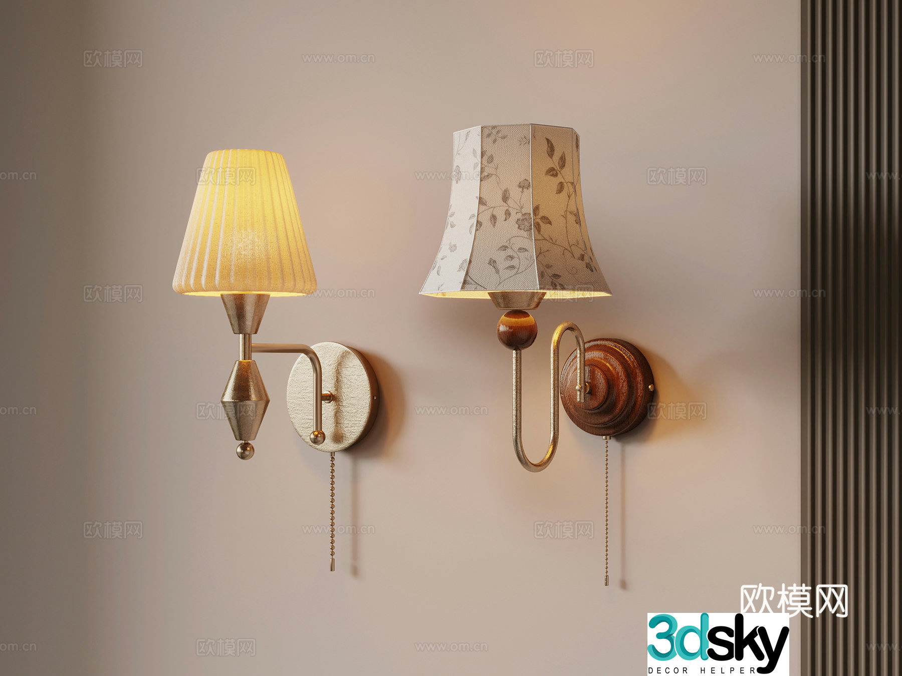 3D model of medieval style wall light