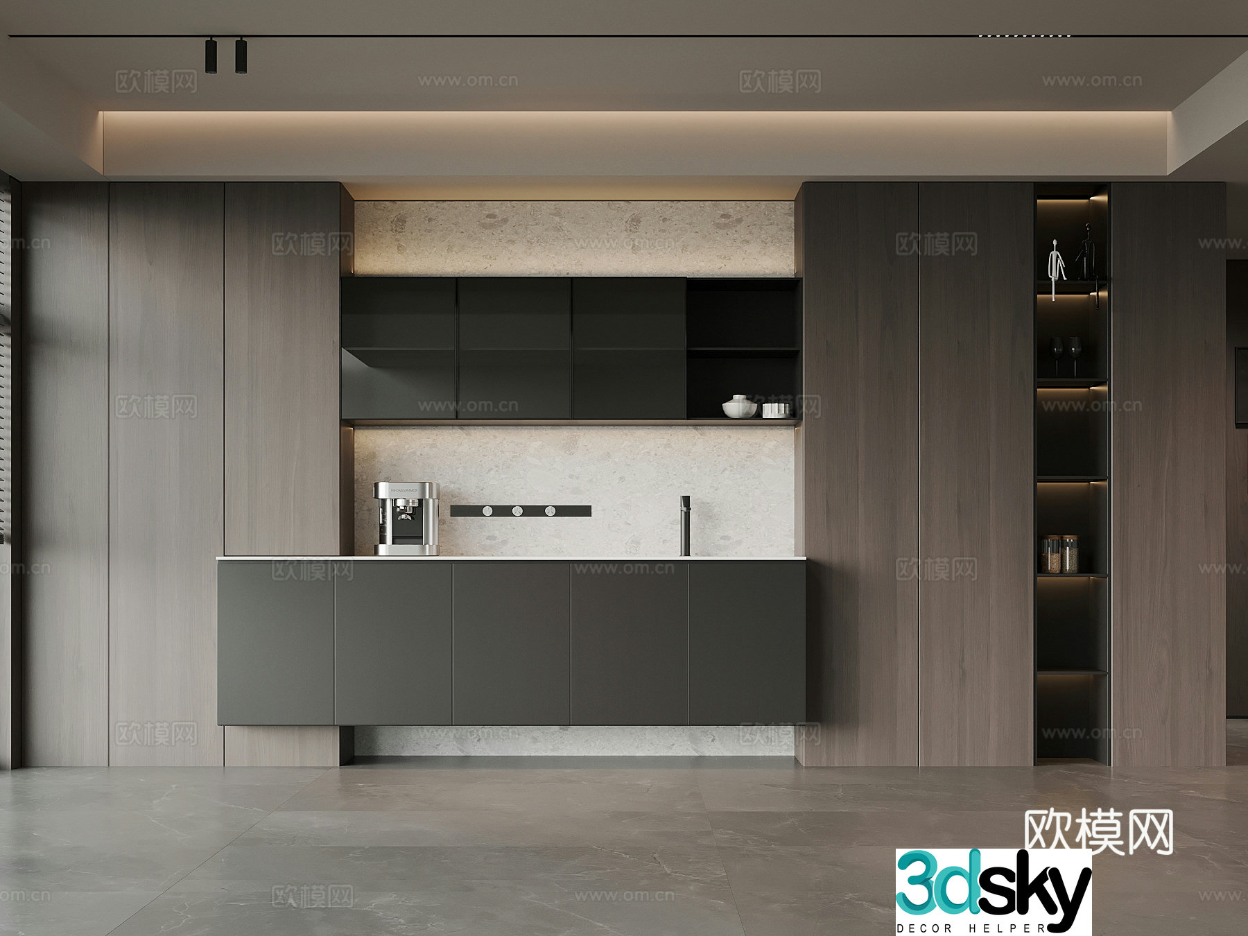 Modern Italian wine cabinet sideboard 3D model