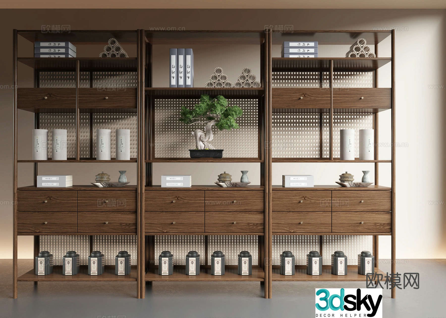 New Chinese style 3D model of Bo Gu shelf