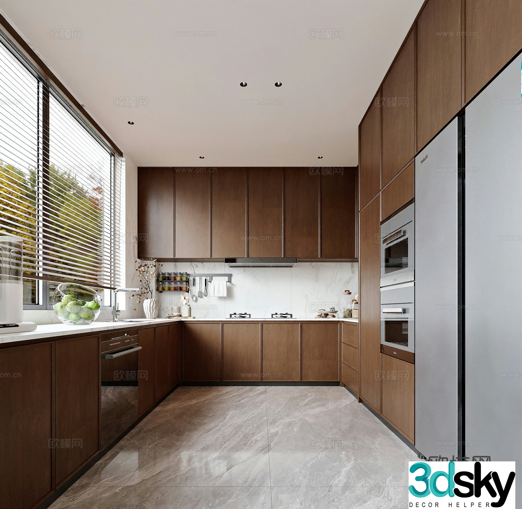 New Chinese style home kitchen 3D model