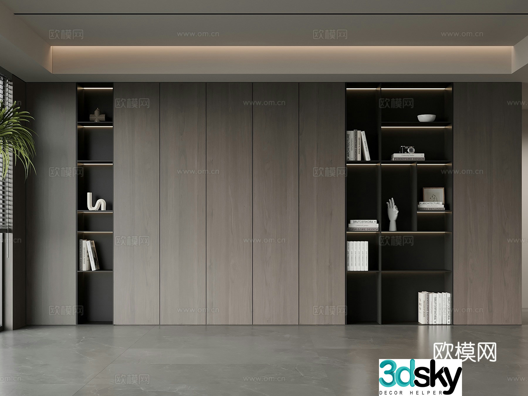 Modern Italian bookcase 3d model