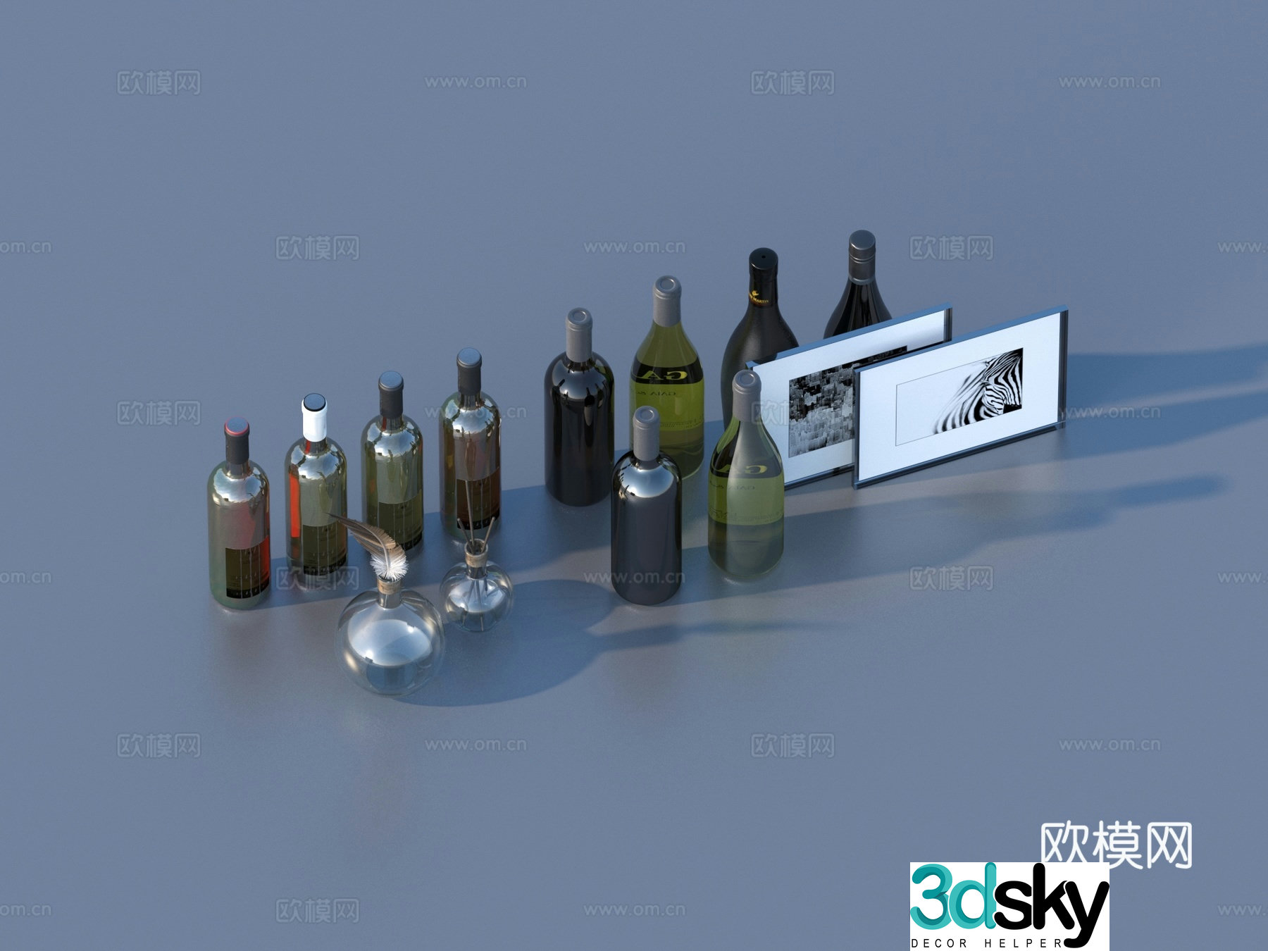 Wine wine bottle red wine foreign wine wine 3d model