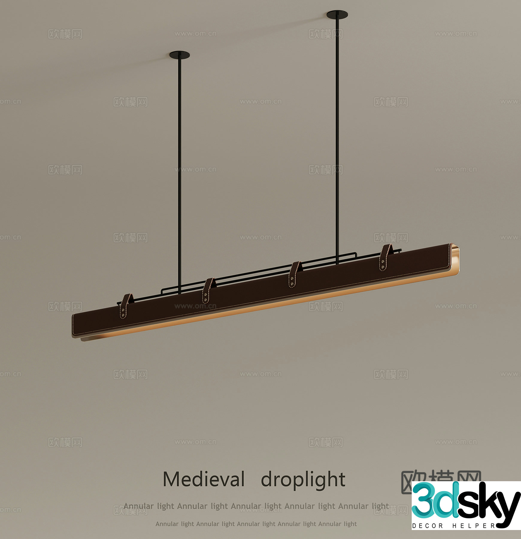 27 modern strip light chandelier 3d model