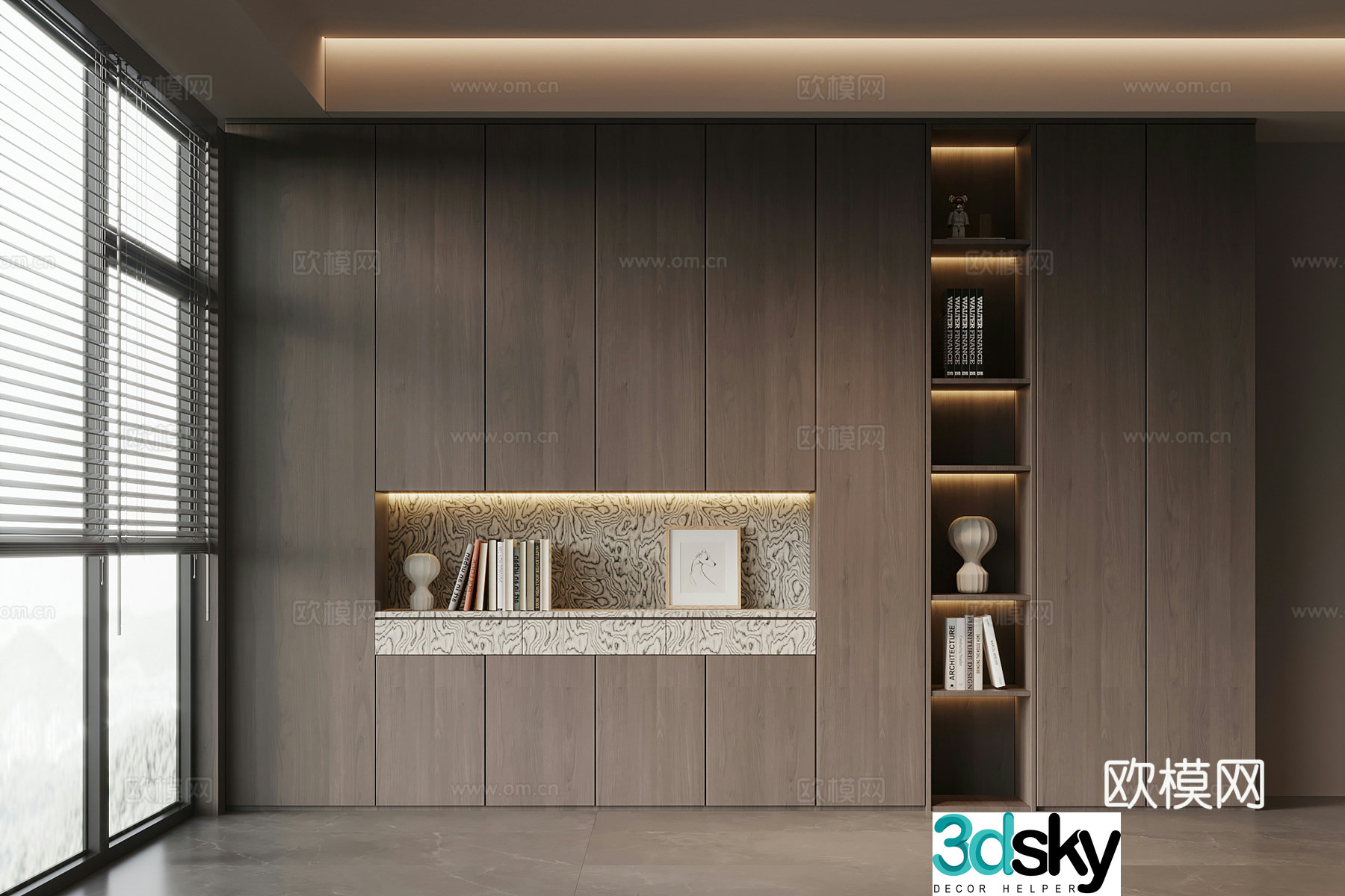 Modern Italian bookcase 3d model