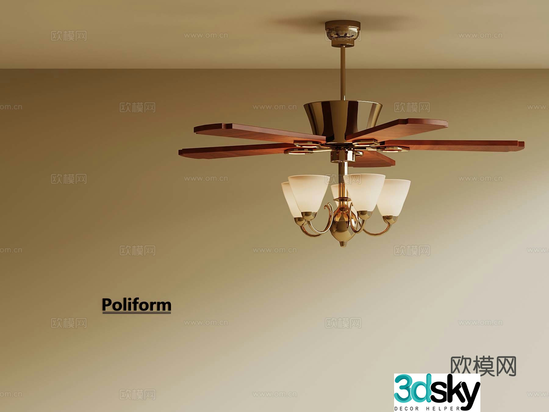 French medieval fan light 3d model