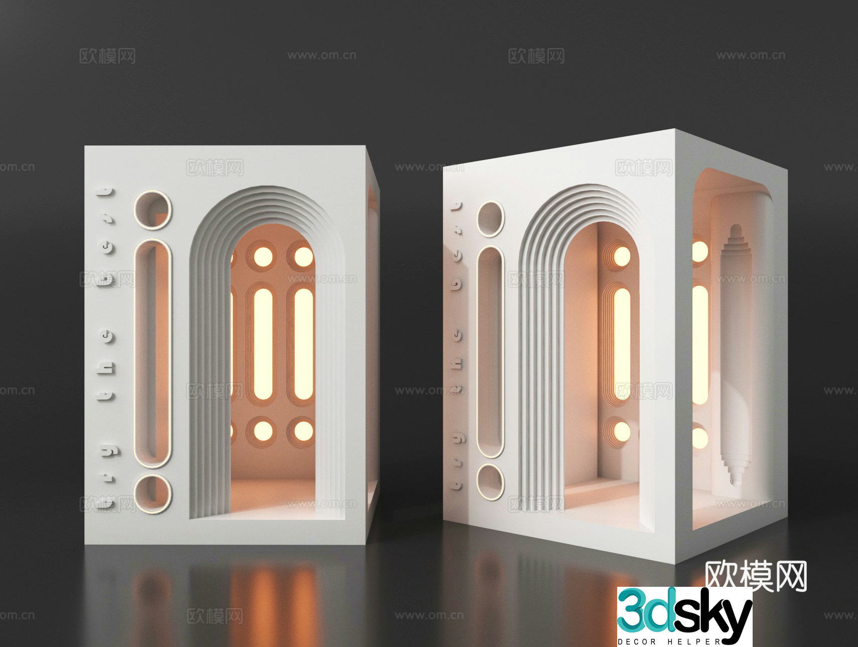 Gypsum wall lamp corner gypsum lamp 3d model