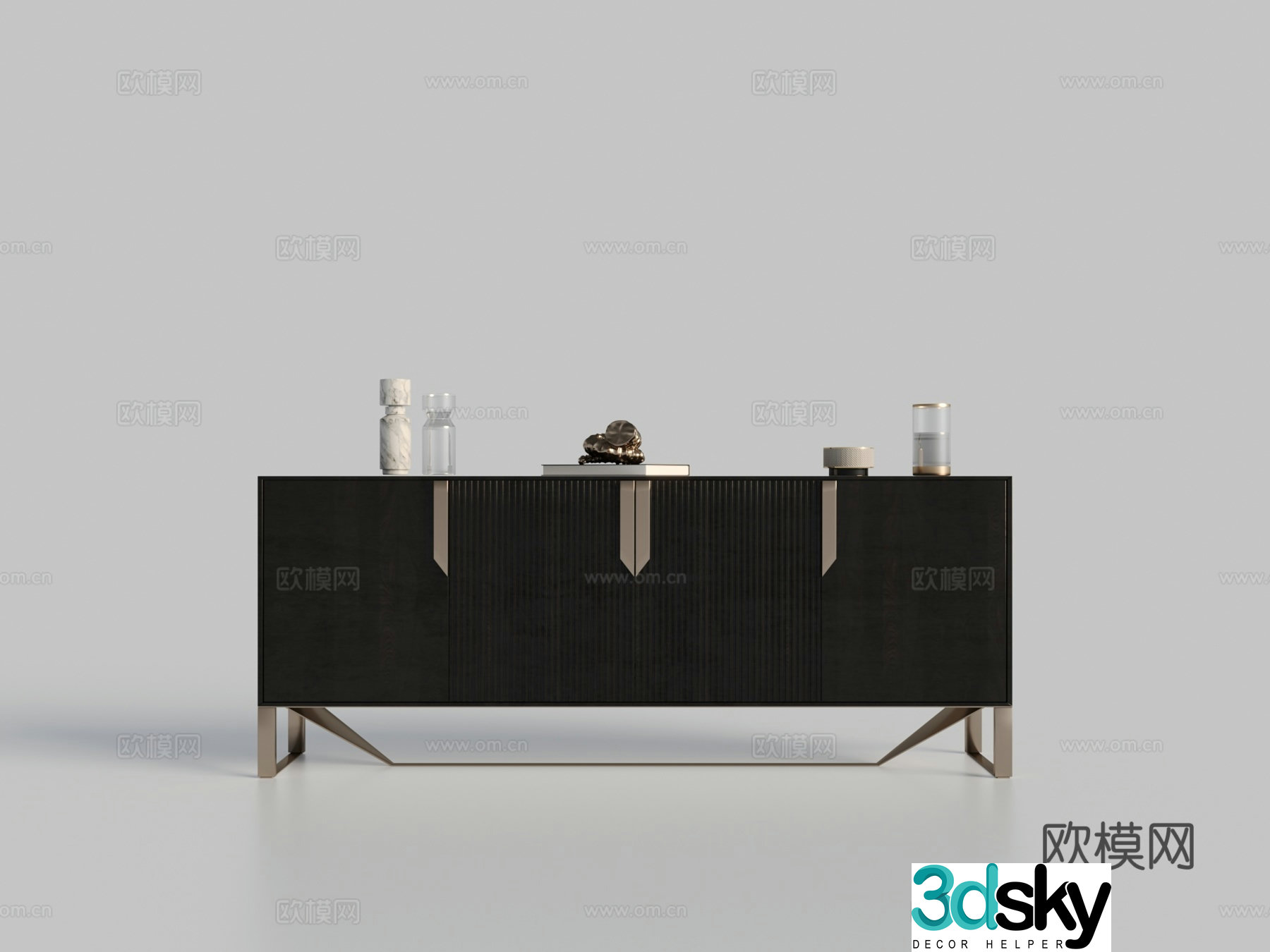 Modern chest of drawers Modern side cabinet Ornament 3D model
