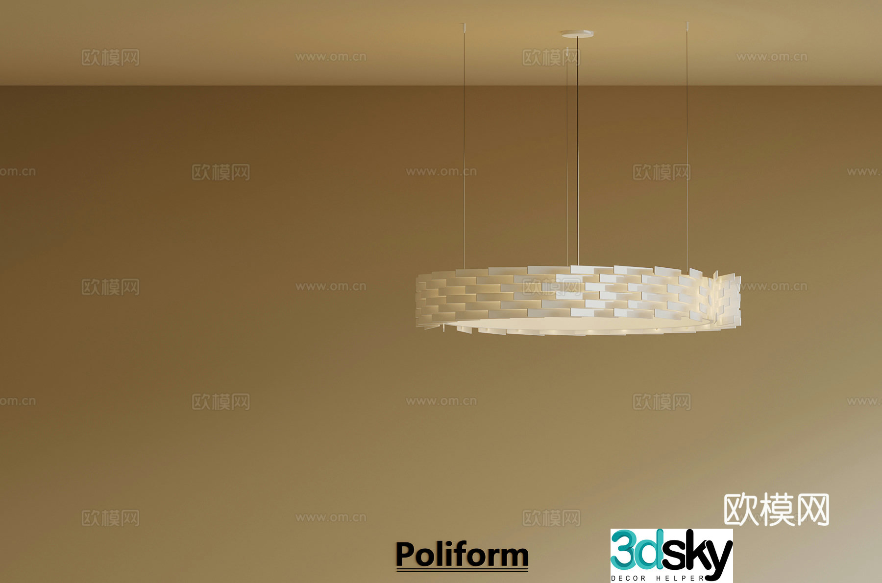 Modern Cream Style Chandelier 3d Model
