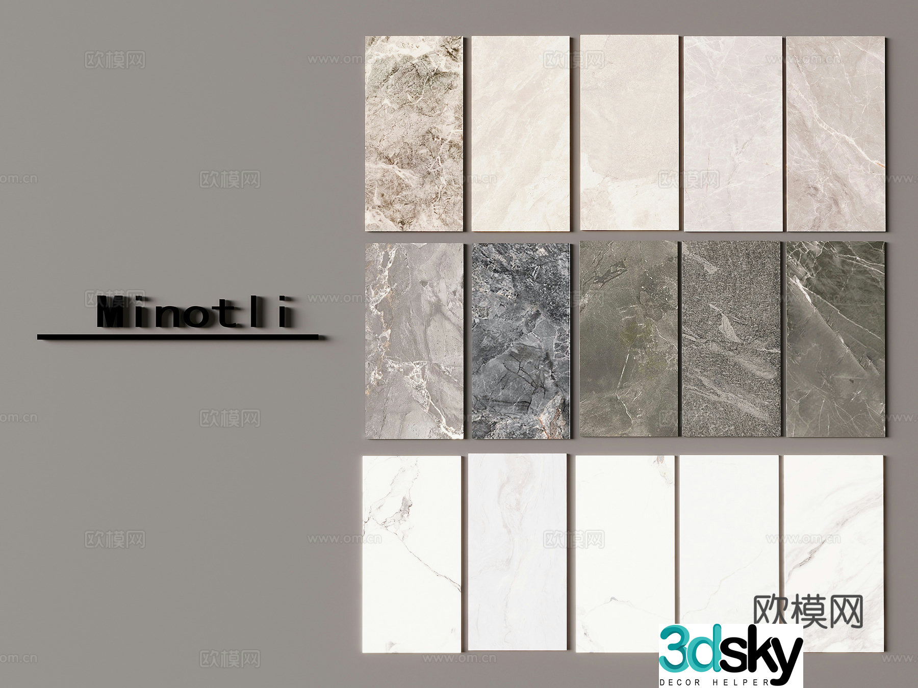Stone wall panel Stone background board Marble background board 3d model