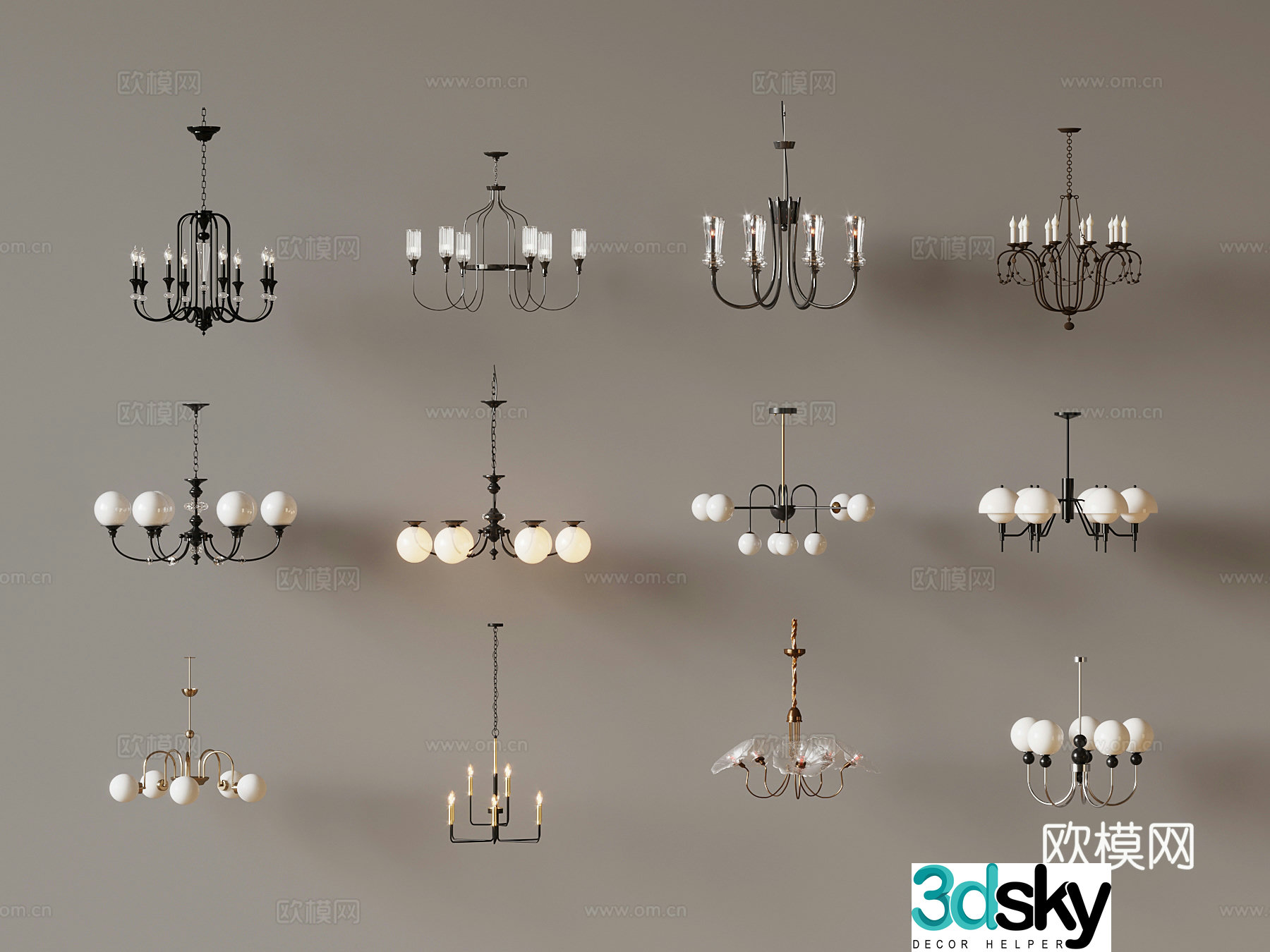07 French Chandelier 3D Model