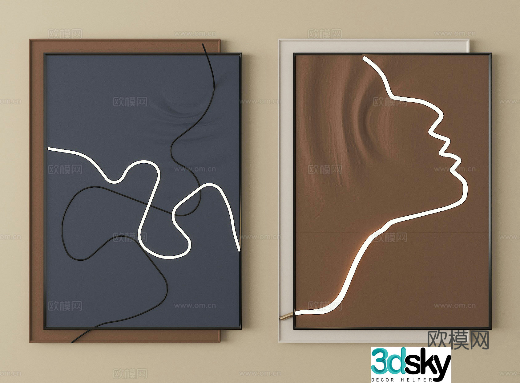 Decorative painting Art painting Wall decoration 3d model
