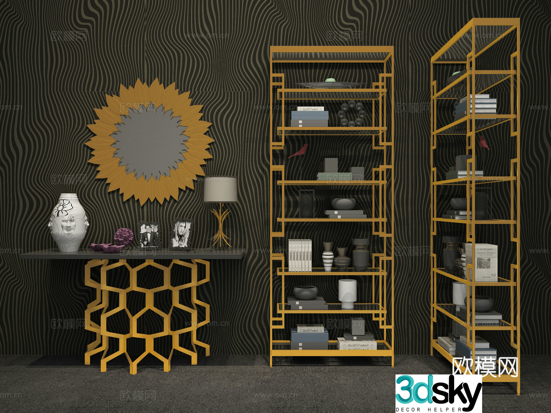 Industrial style metal cabinet 3d model