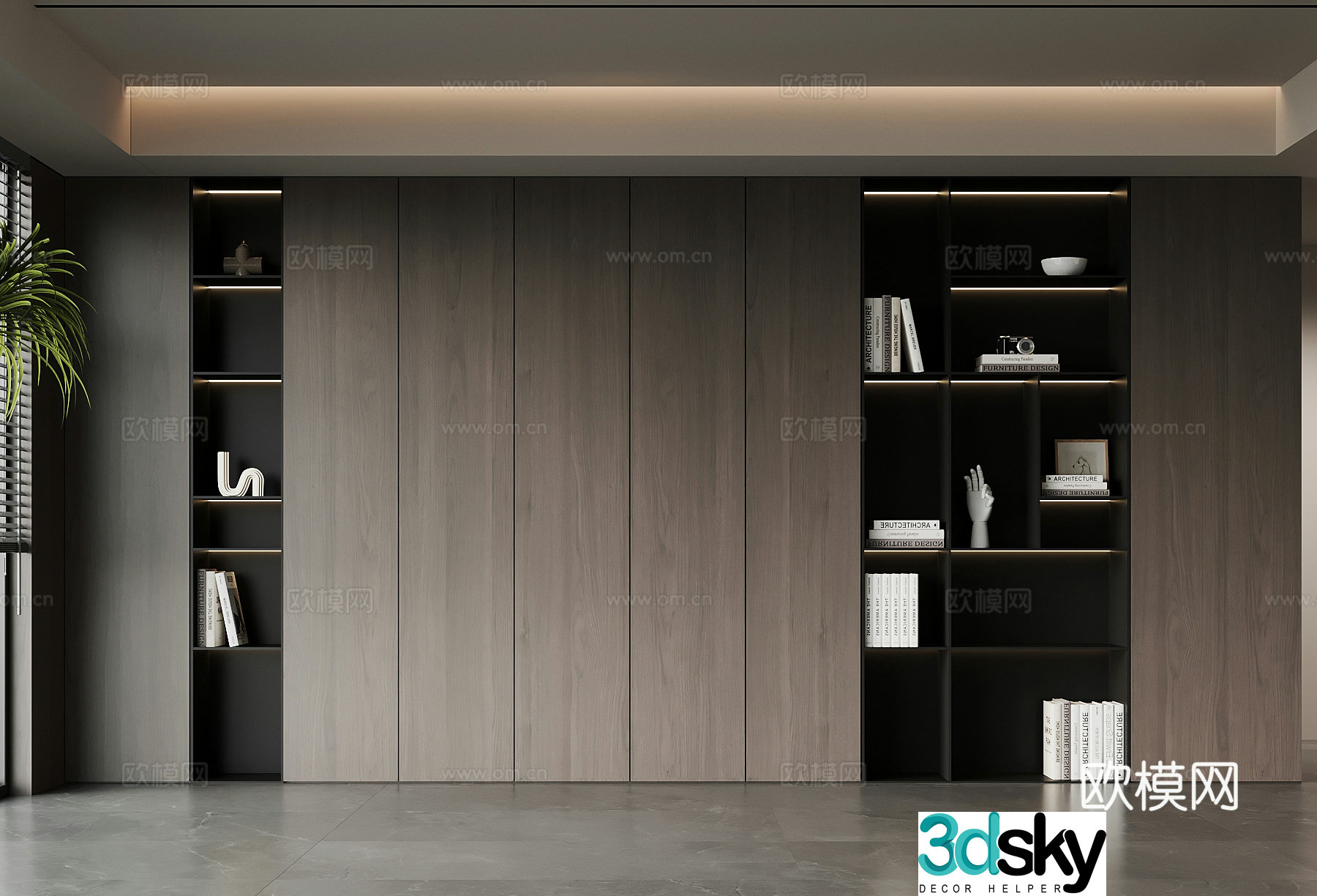 Modern Italian bookcase 3d model