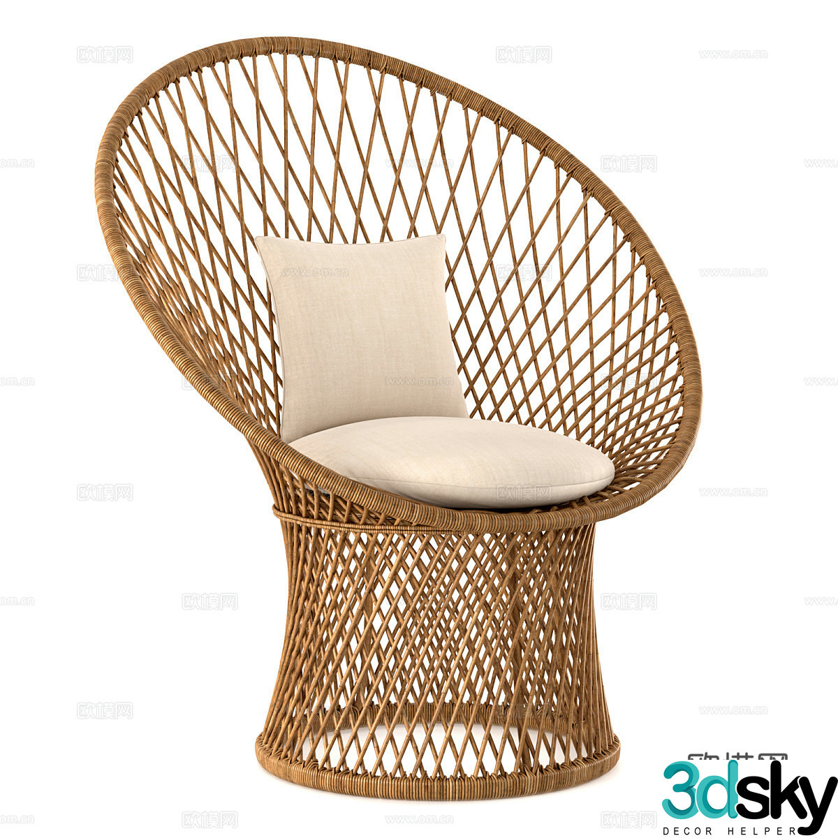 Wasabi Bamboo Weaving Chair Bamboo Weaving Chair Chair Leisure Chair 3D Model