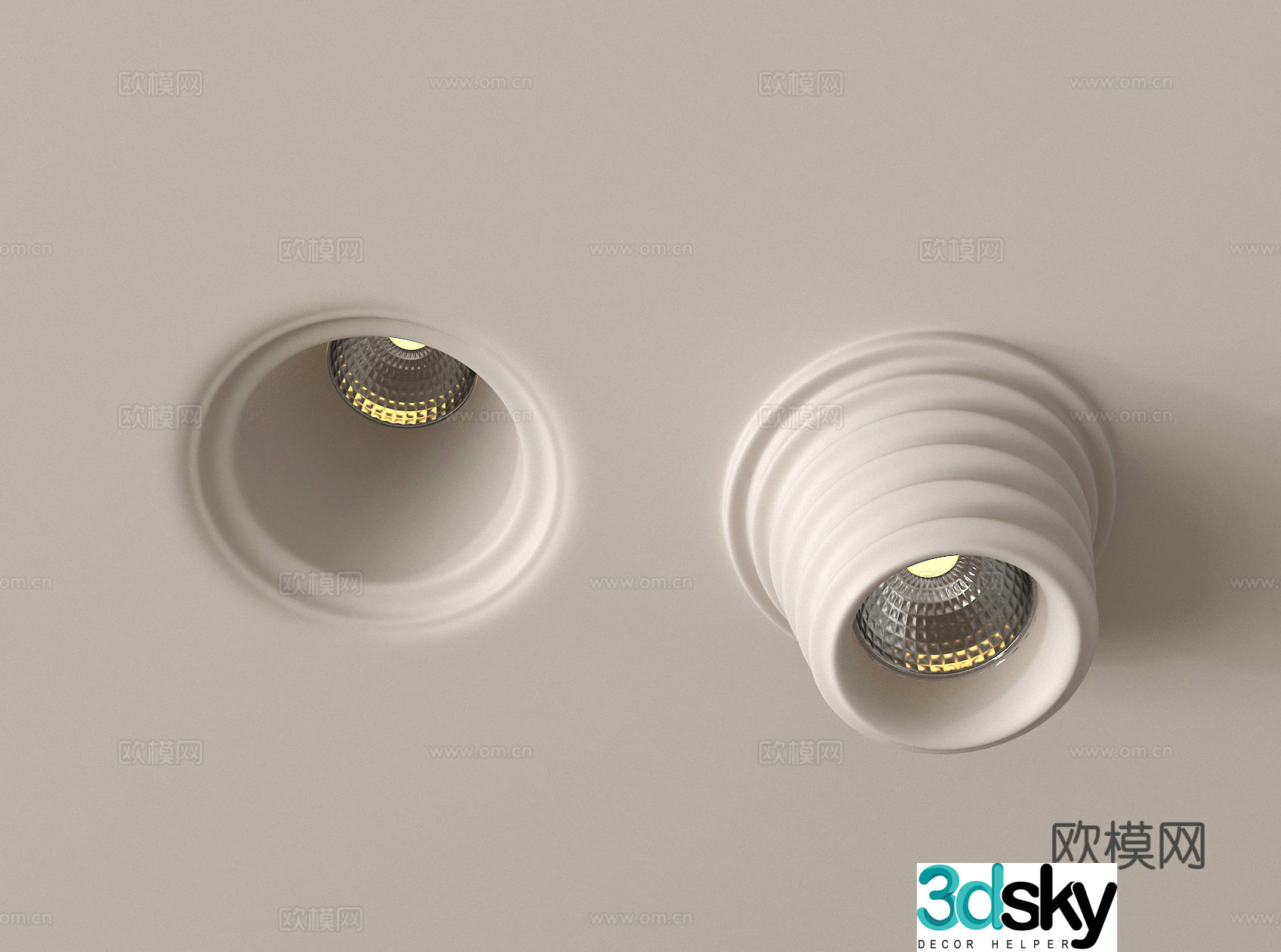 Gypsum lamp downlight spotlight 3d model