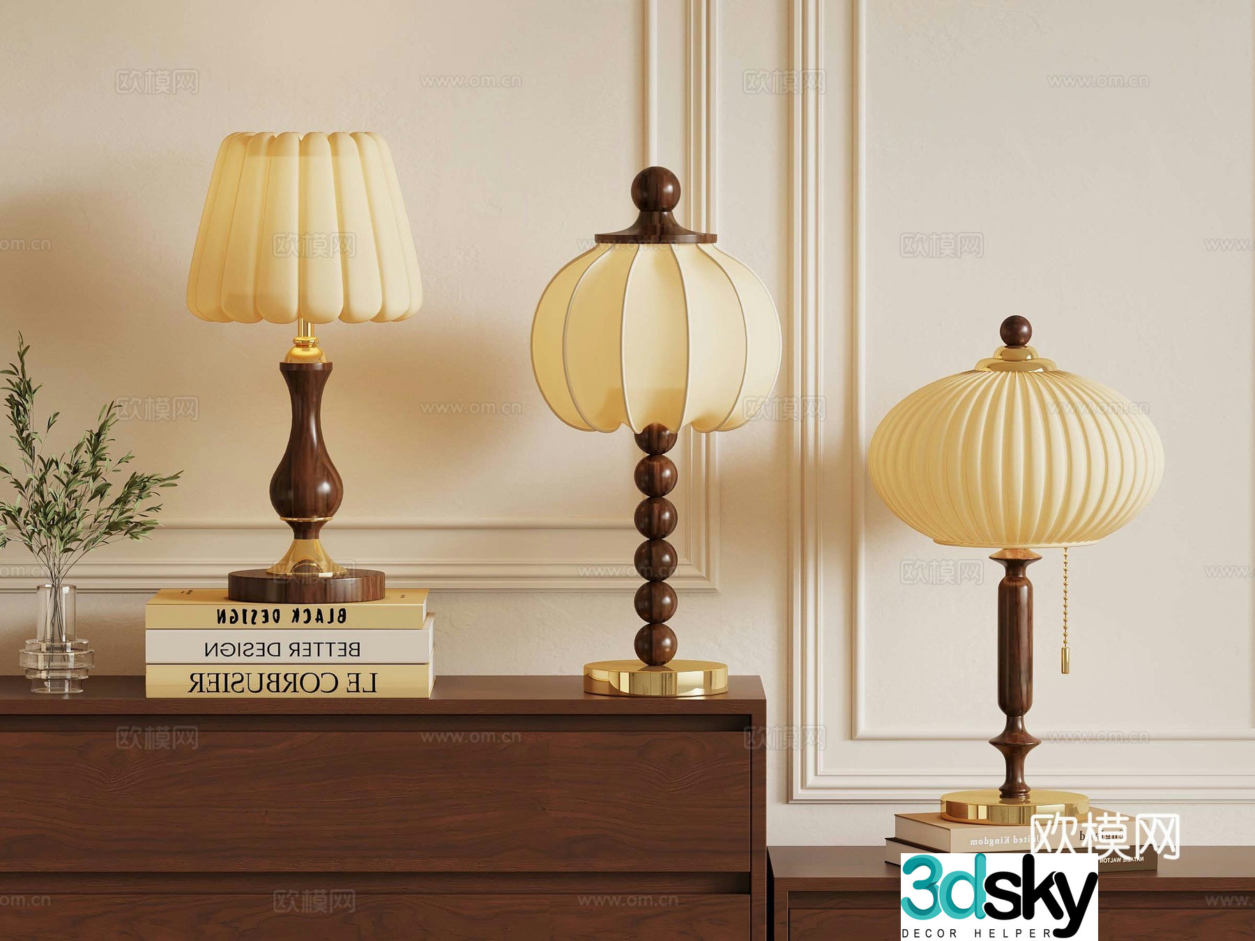 French medieval style table lamp 3d model