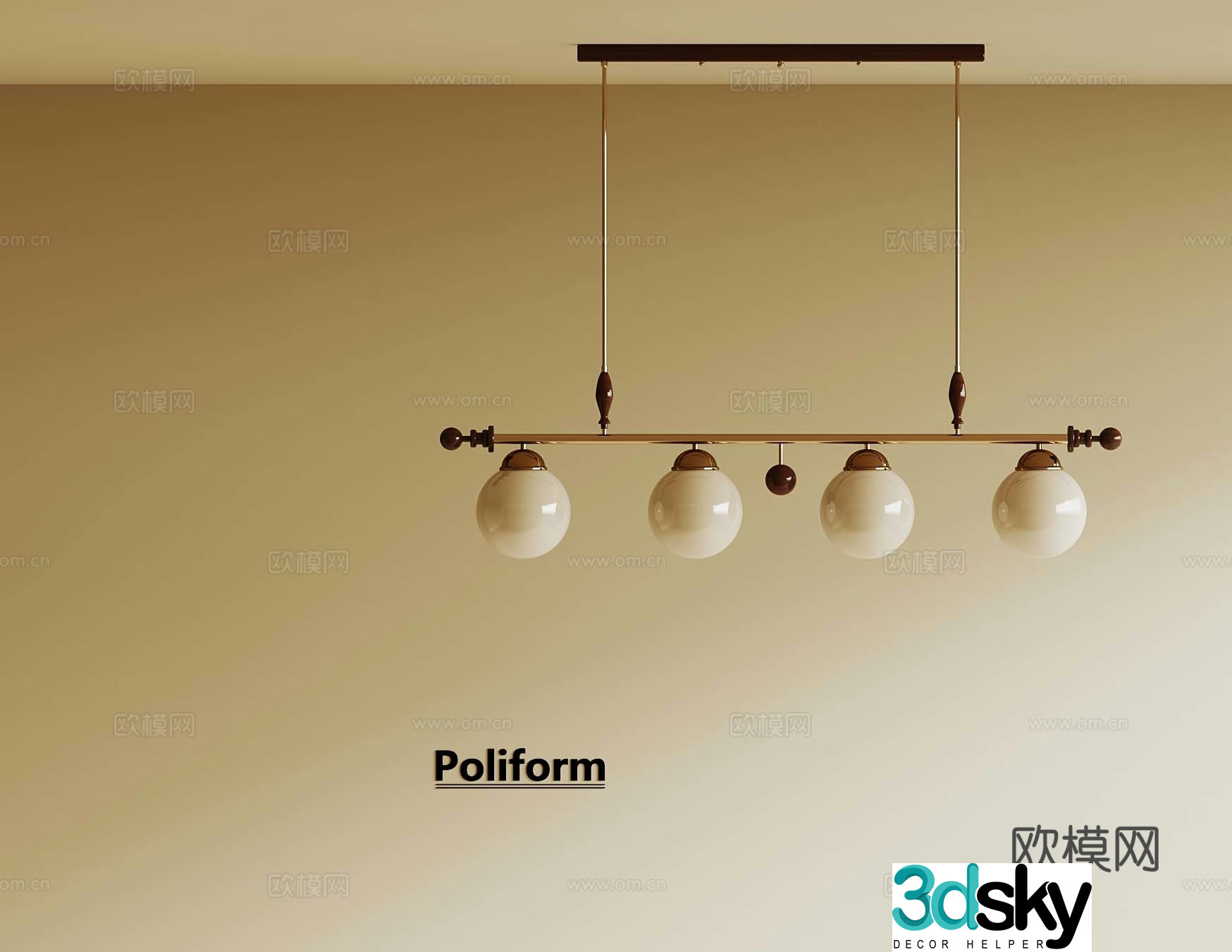 French medieval style chandelier restaurant chandelier 3d model