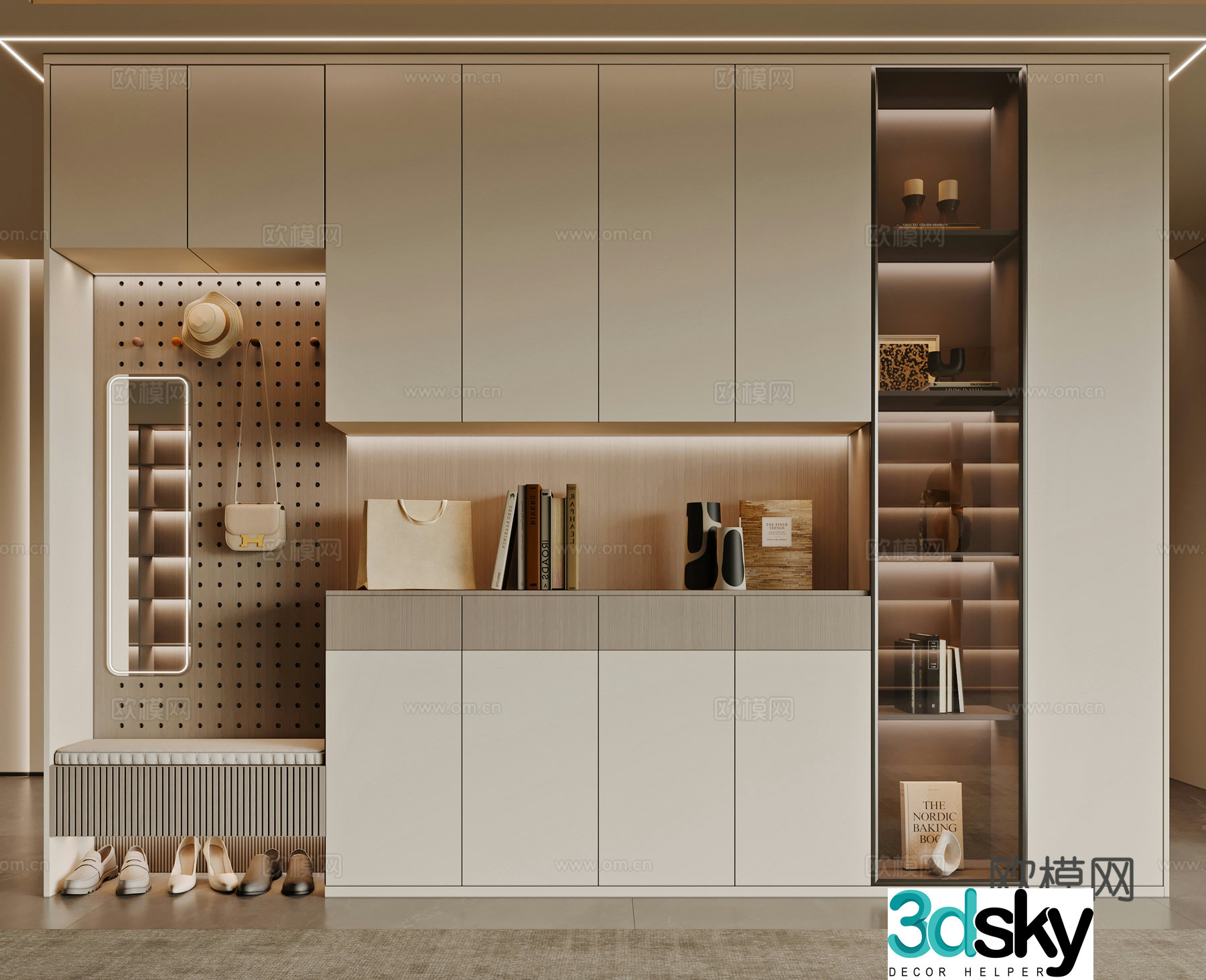 Modern shoe cabinet 3d model