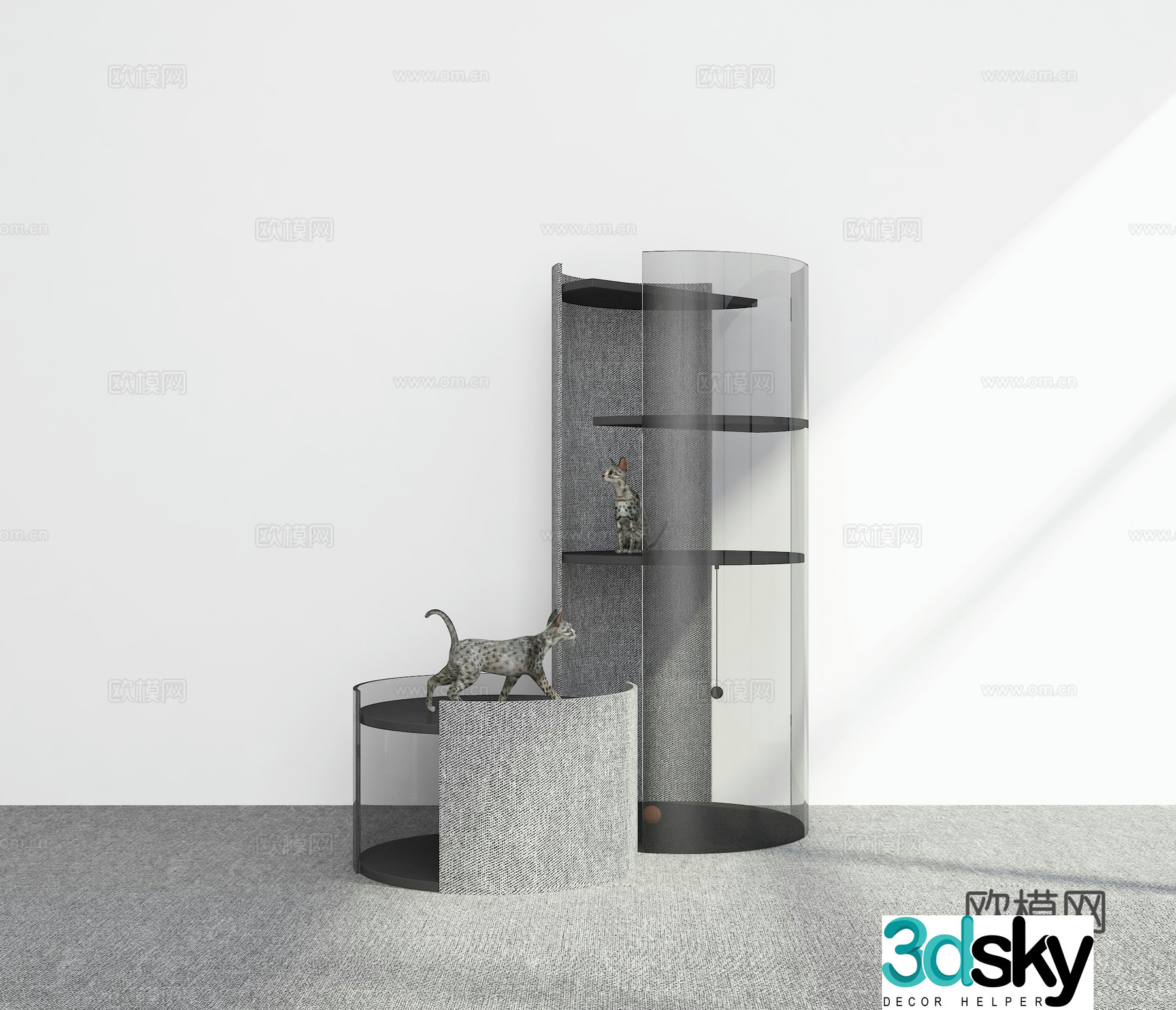 Modern cat crawling frame 3d model