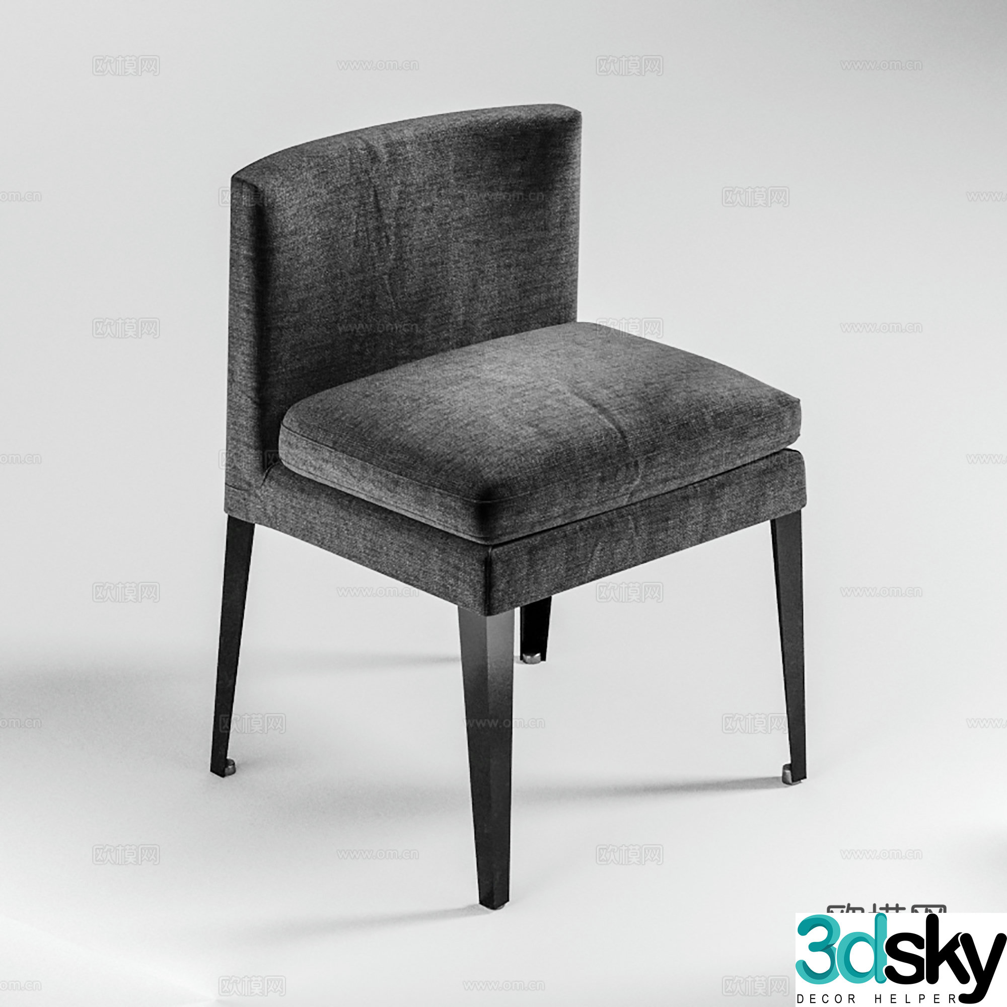 Modern leisure chair cloth chair book chair single chair 3d model