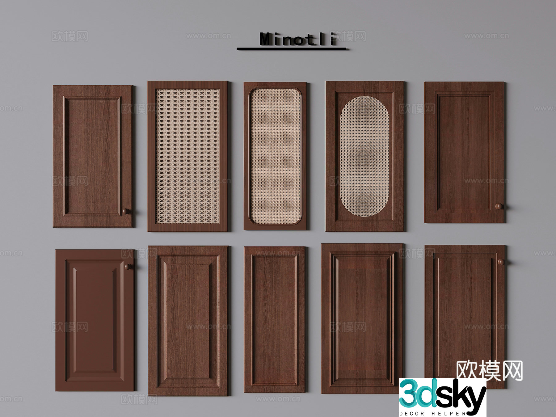 Chinese cabinet door 3D model