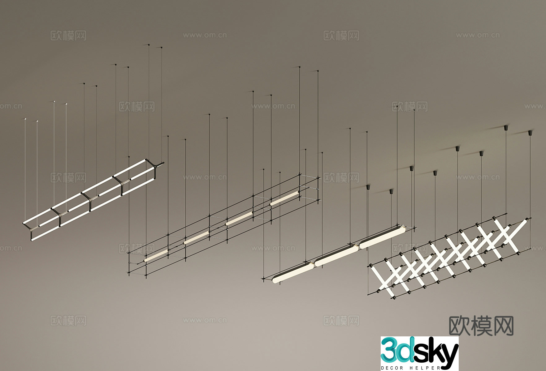 28 long chandelier Mastoon lamp 3d model