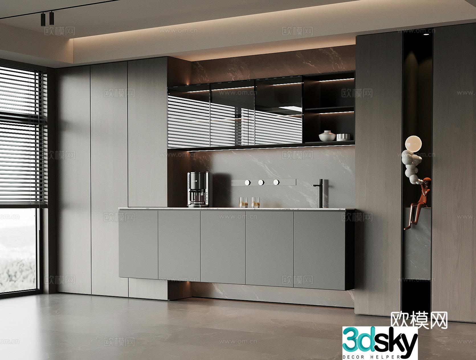 Modern Italian wine cabinet sideboard 3D model