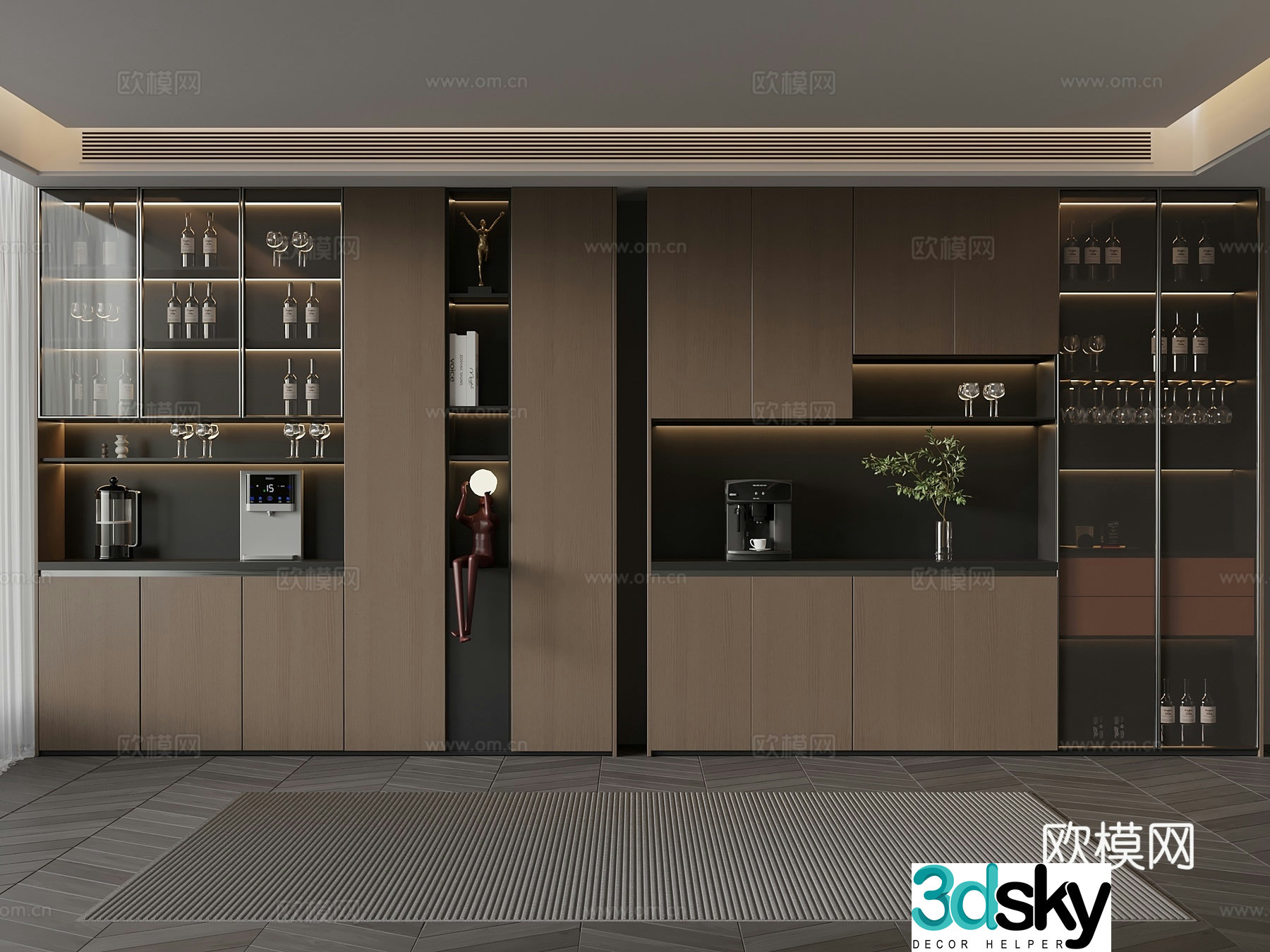 Modern wine cabinet 3d model