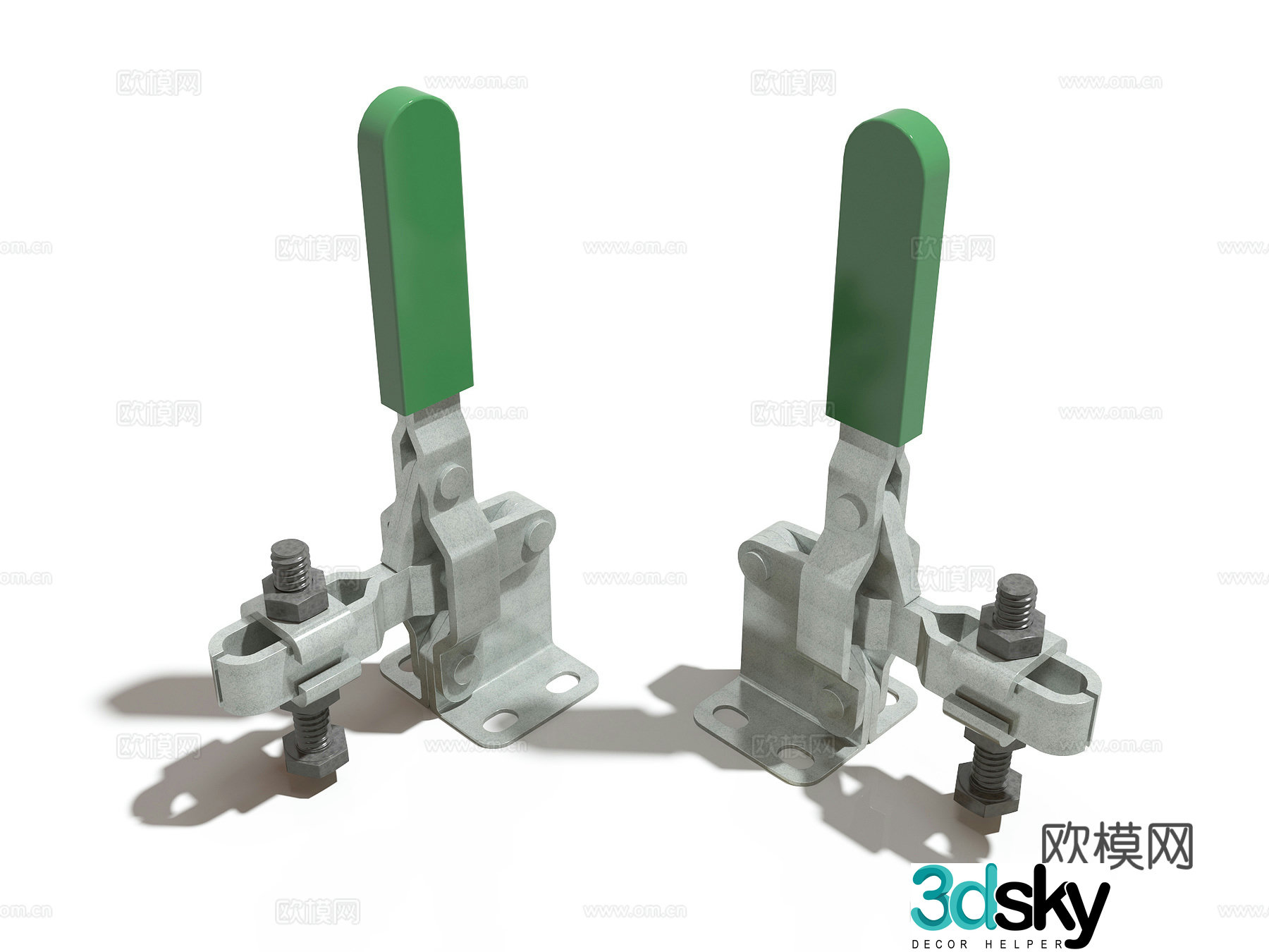 Clamps Quick clamps Horizontal compression type Push rod type 3D model