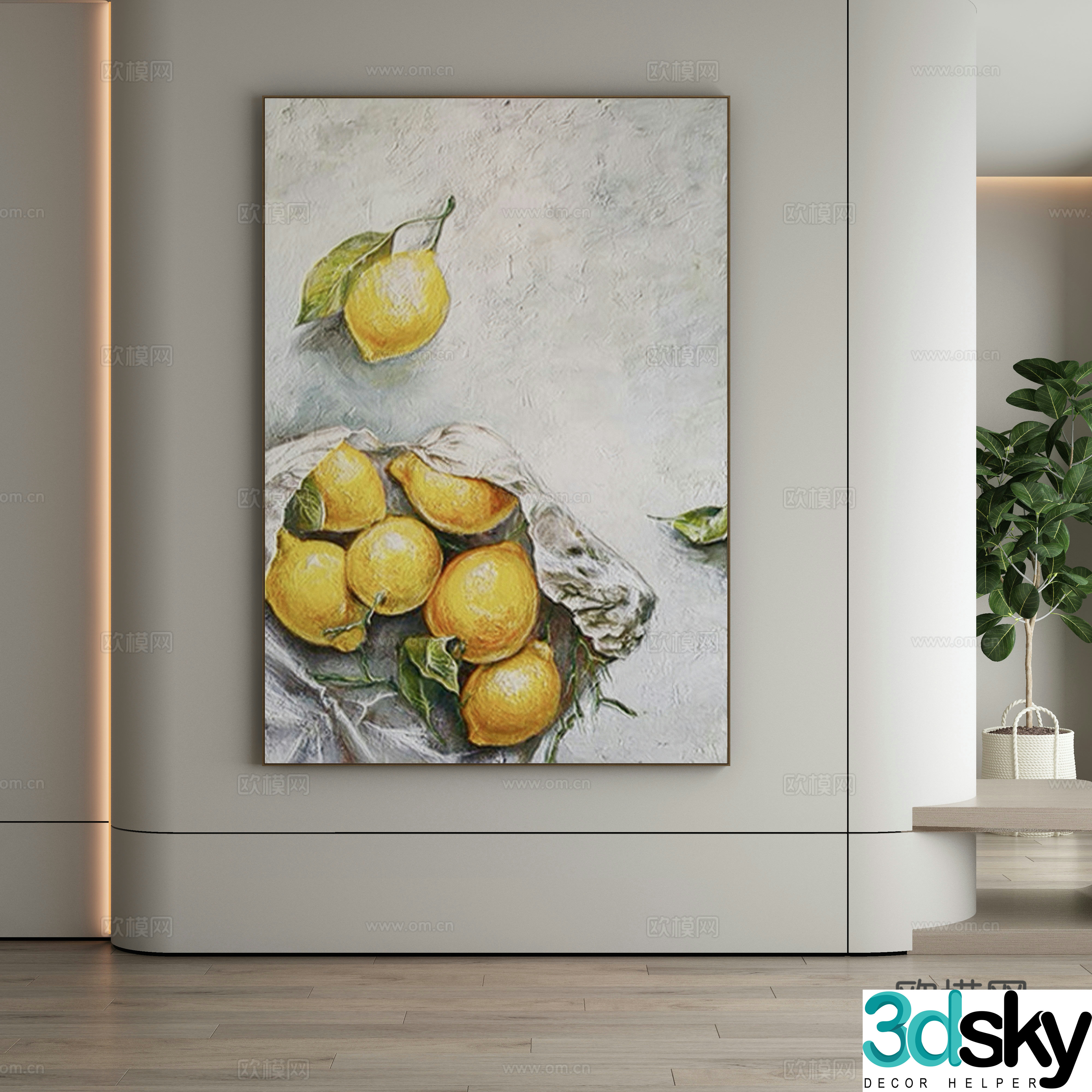 Modern Wasabi Hanging Painting Oil Painting 3D Model