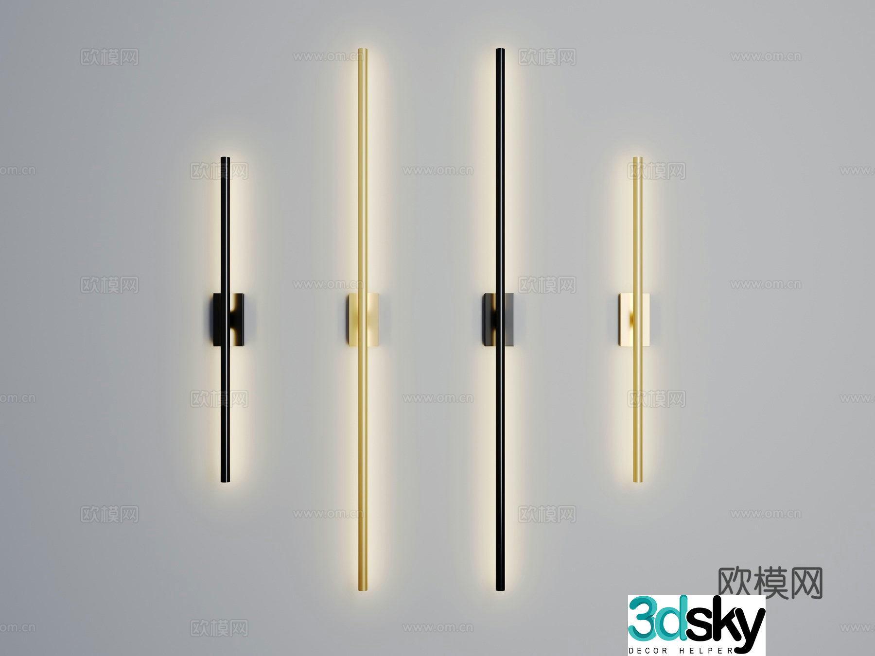 Modern wall light strip wall light long wall light art wall light simple wall light 3d model