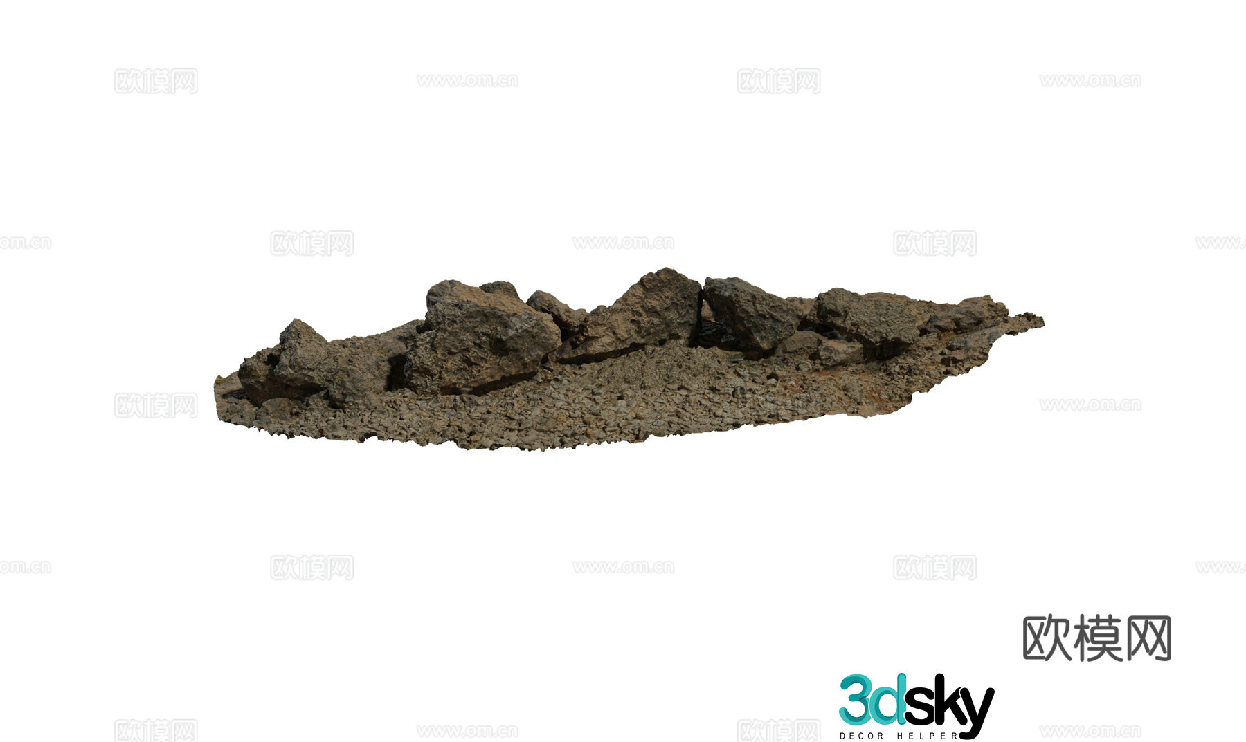 Modern pebbles sand gravel gravel seaside beach brick stone coastal rock combination 3d model