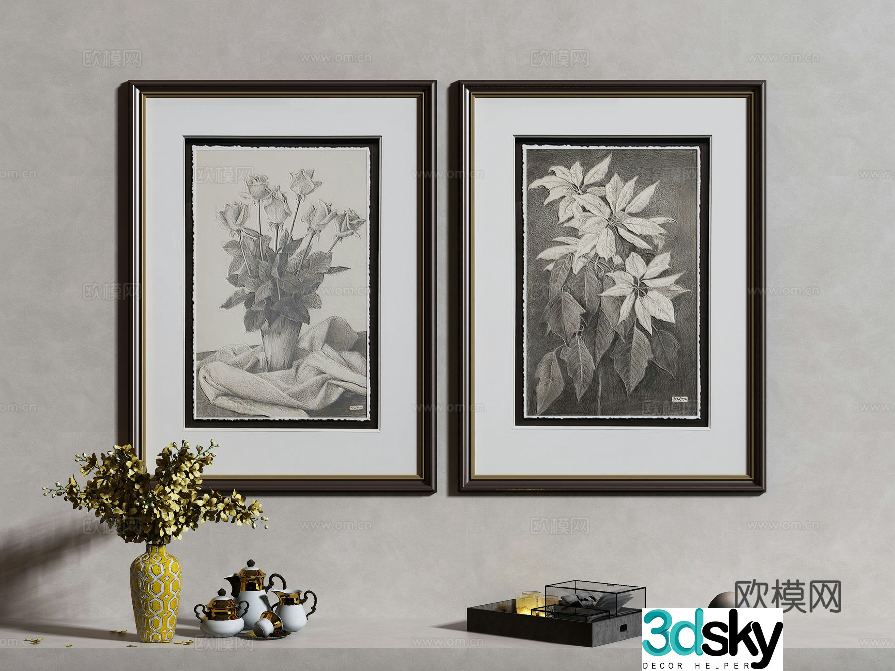 Modern Wasabi Hanging Painting Oil Painting 3D Model