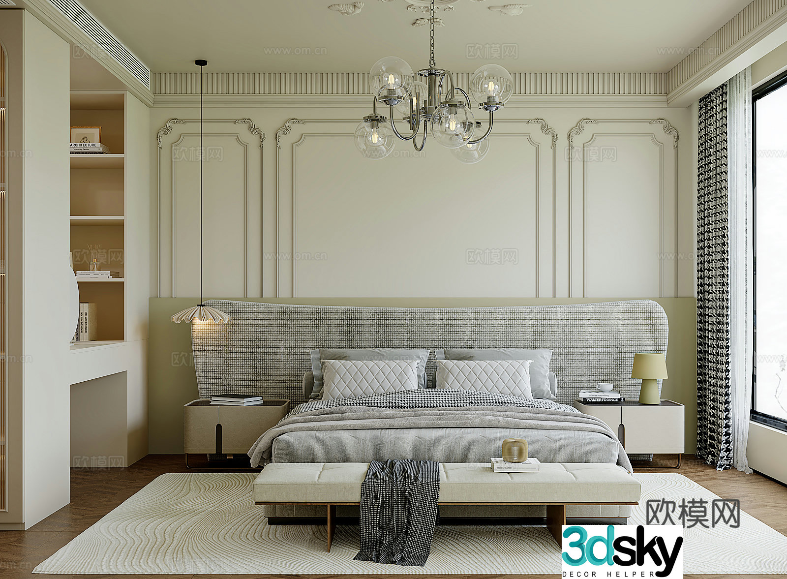 Modern French bedroom 3d model