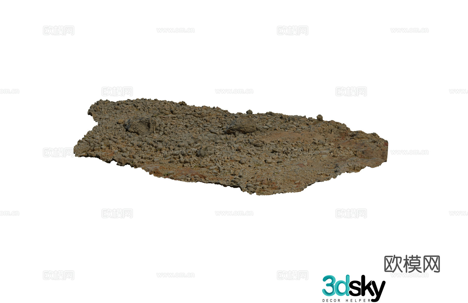 Modern coastal land rocks sandstone stones seaside pebbles beach combination 3d model