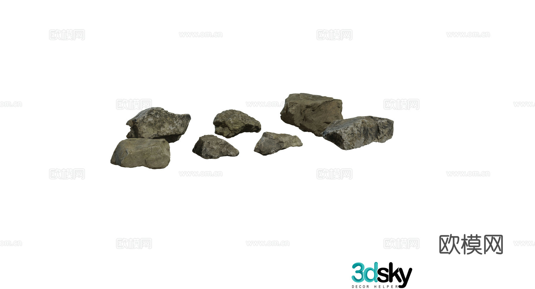Modern stones mountain stones molding stones landscape stones garden stones group of stones natural weathered stones 3D model