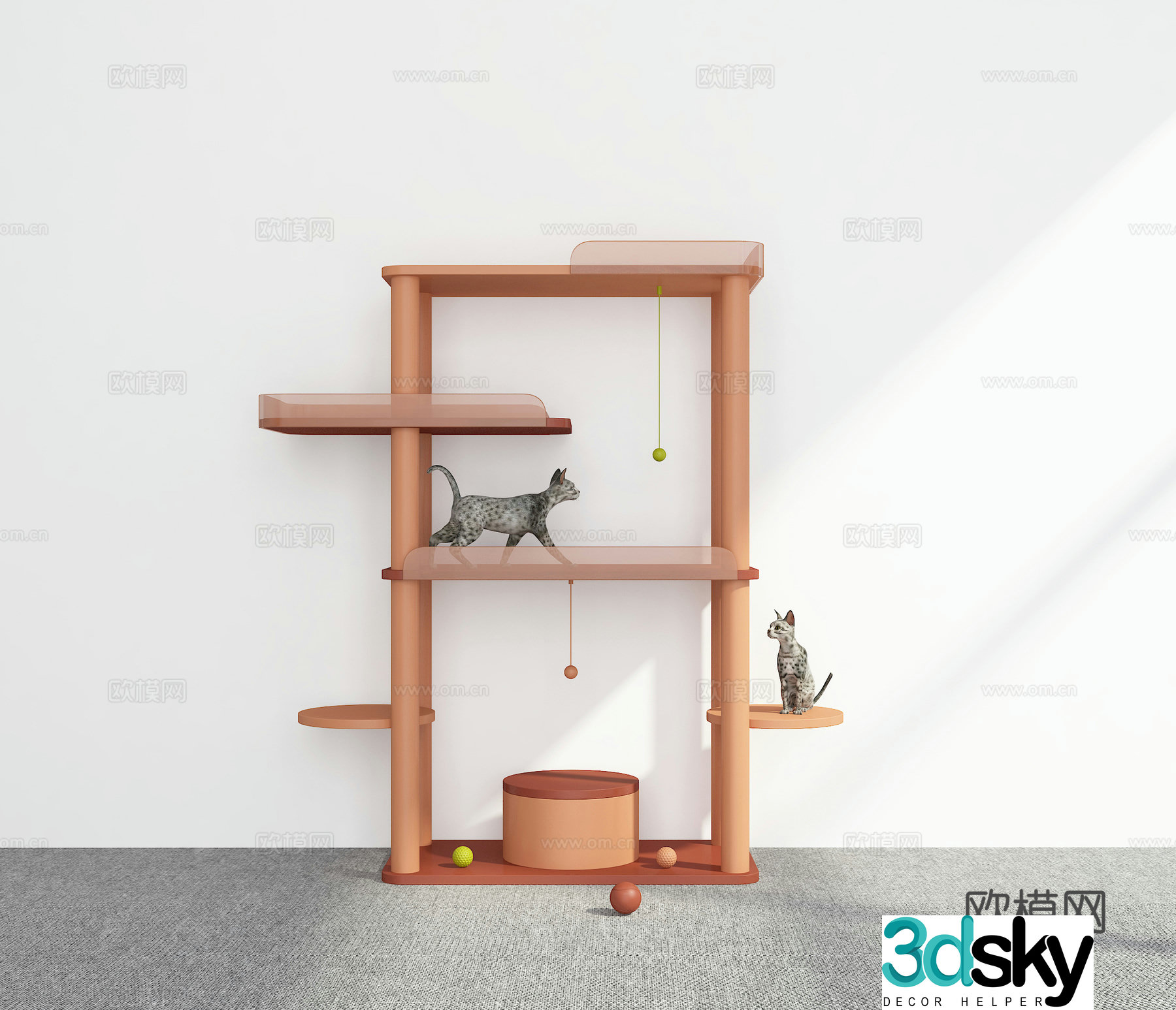 Modern cat crawling frame 3d model