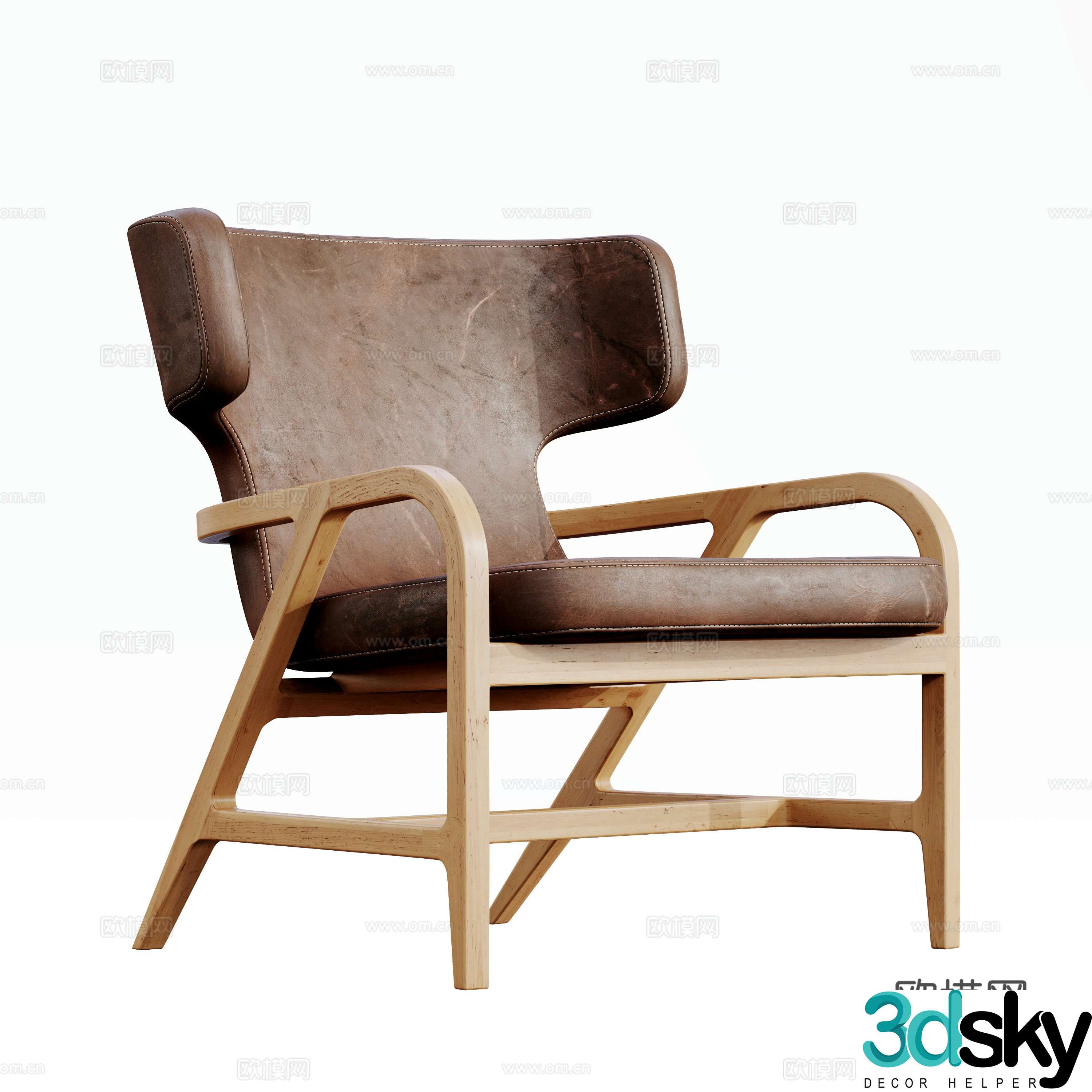 Modern casual chair single chair 3d model