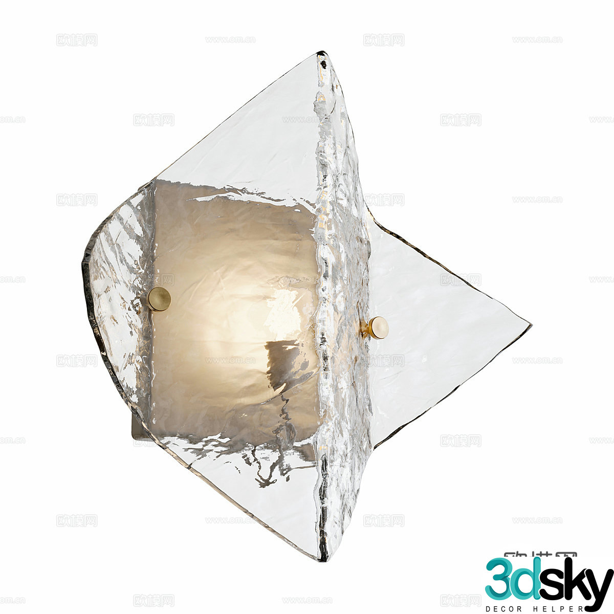 Modern minimalist glass decorative wall lamp 3d model