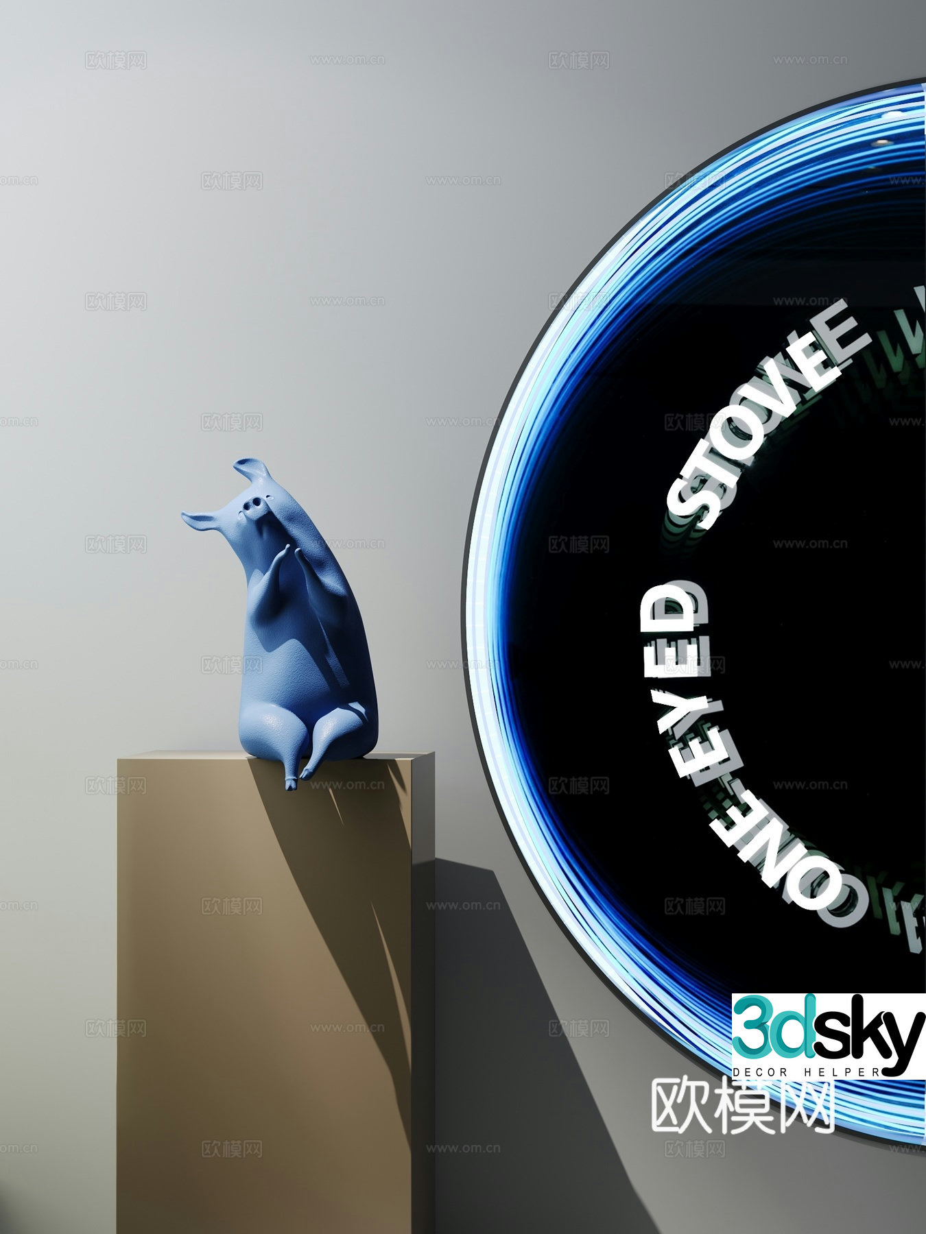 Modern sculpture pig modern ornament decoration wall decoration animal ornament 3d model