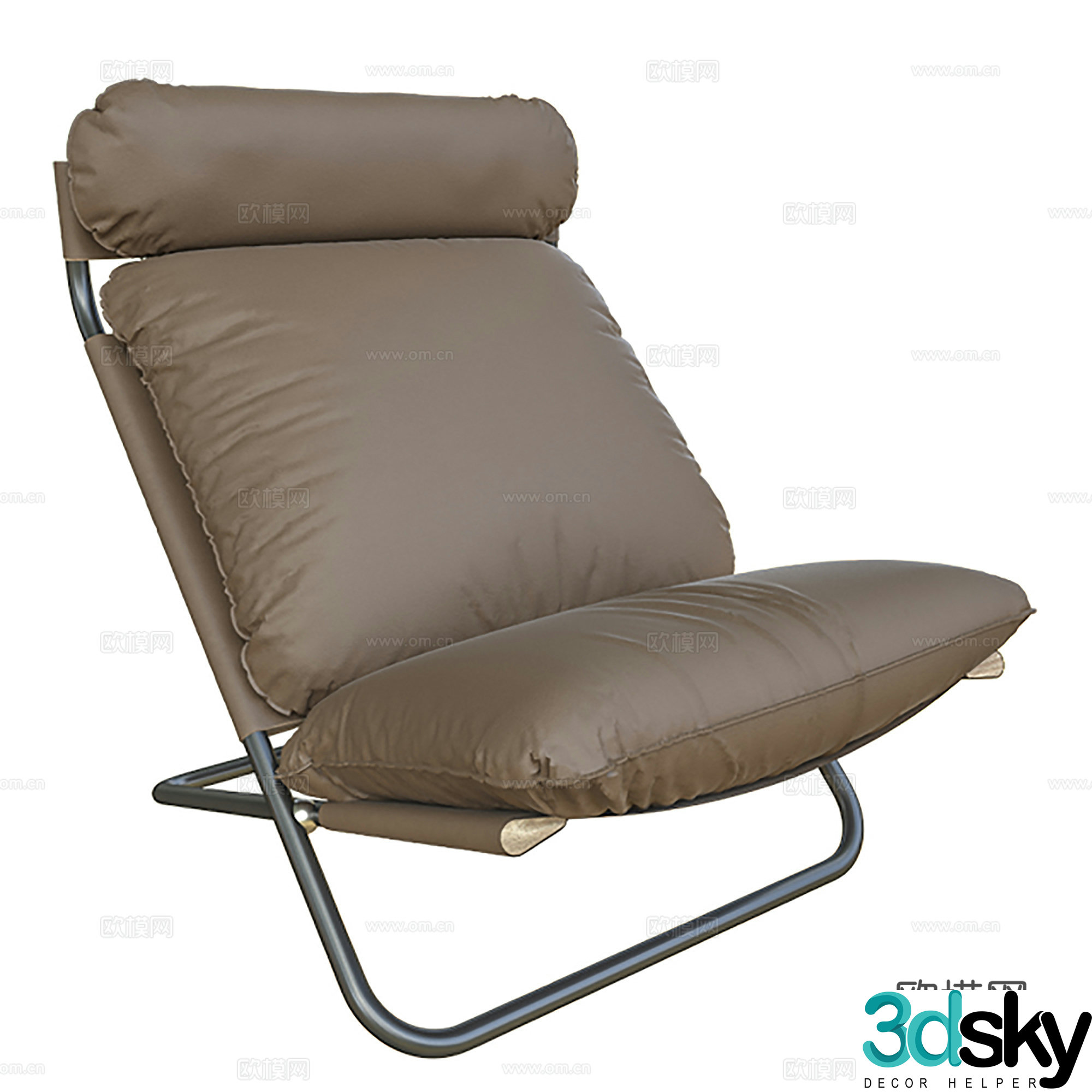 Modern lounge chair Indoor lounge chair Leather chair 3d model