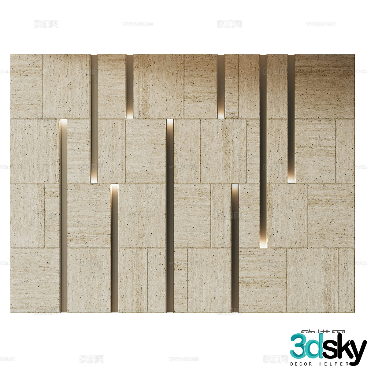 Modern Italian light luxury stone wall decoration 3D model