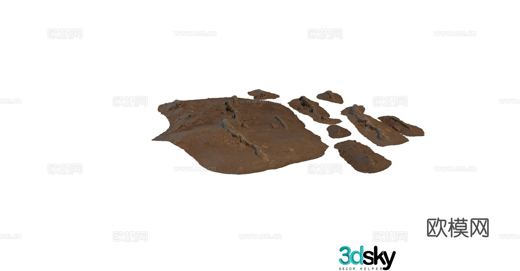 Modern pebbles sand gravel gravel seaside beach brick stone coastal rock combination 3d model