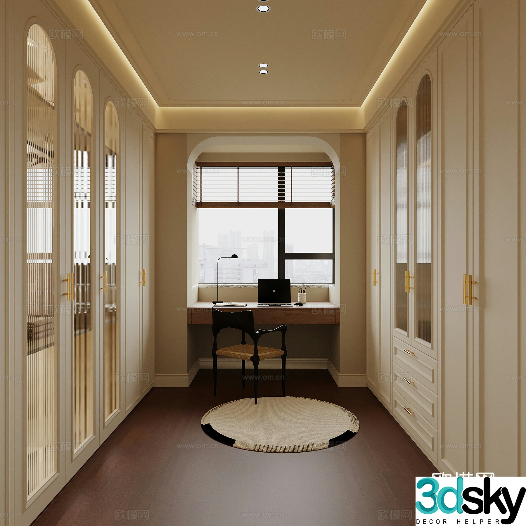 French cloakroom wardrobe dressing table 3d model