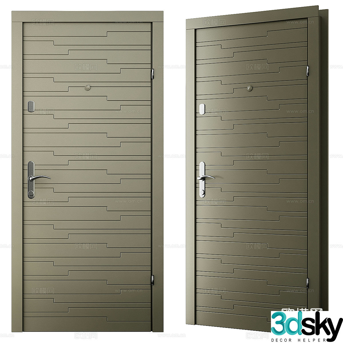 Modern Italian entrance door security door 3D model