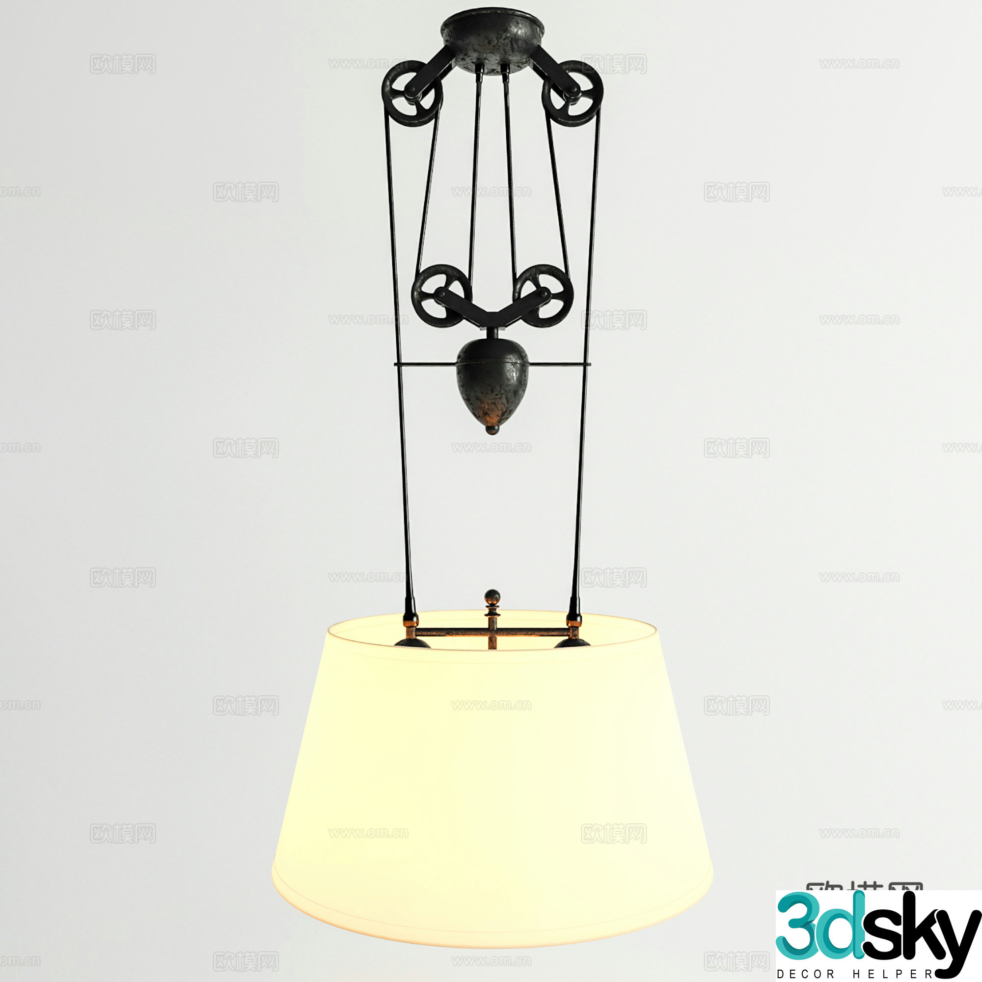 Industrial style chandelier Metal chandelier chandelier 3d model